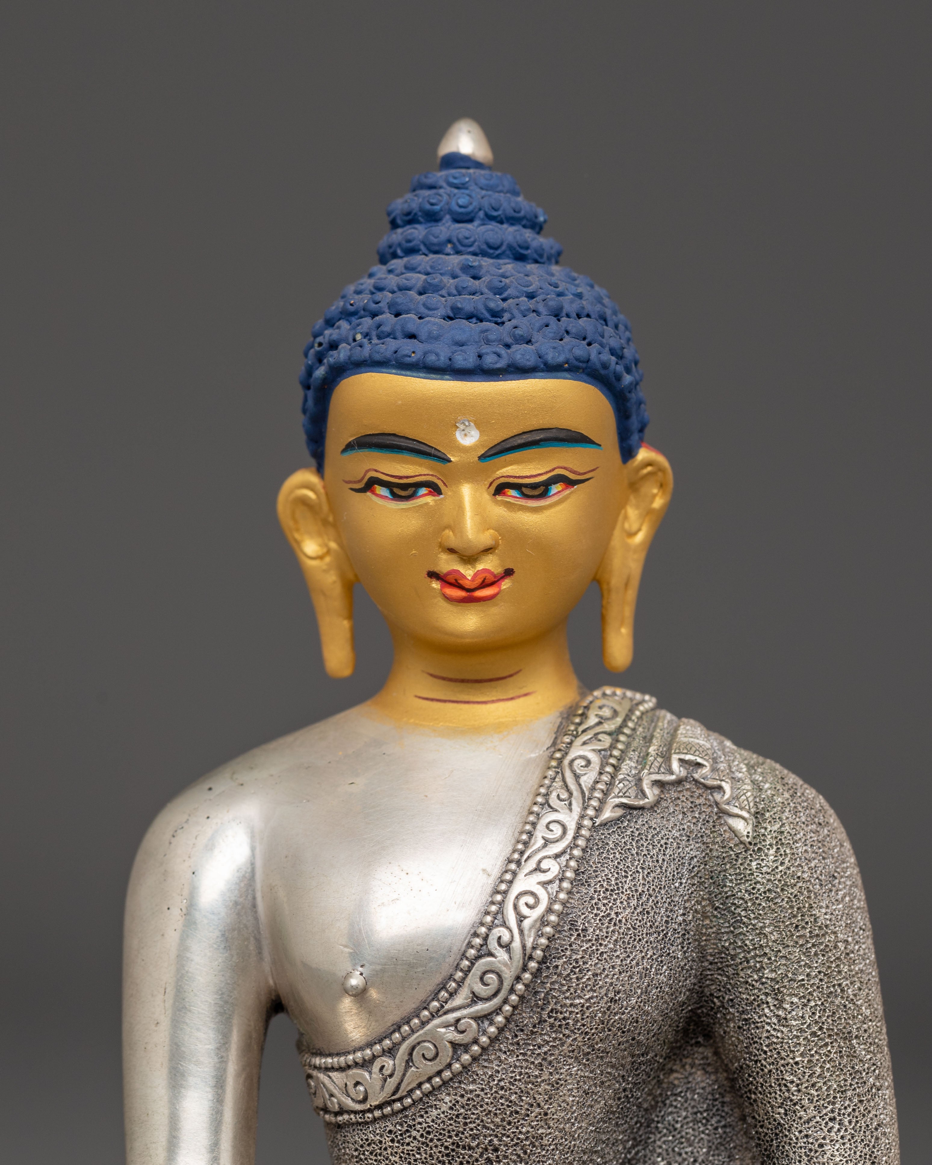 Statue of Silver-Plated Shakyamuni Buddha: The Awakened One