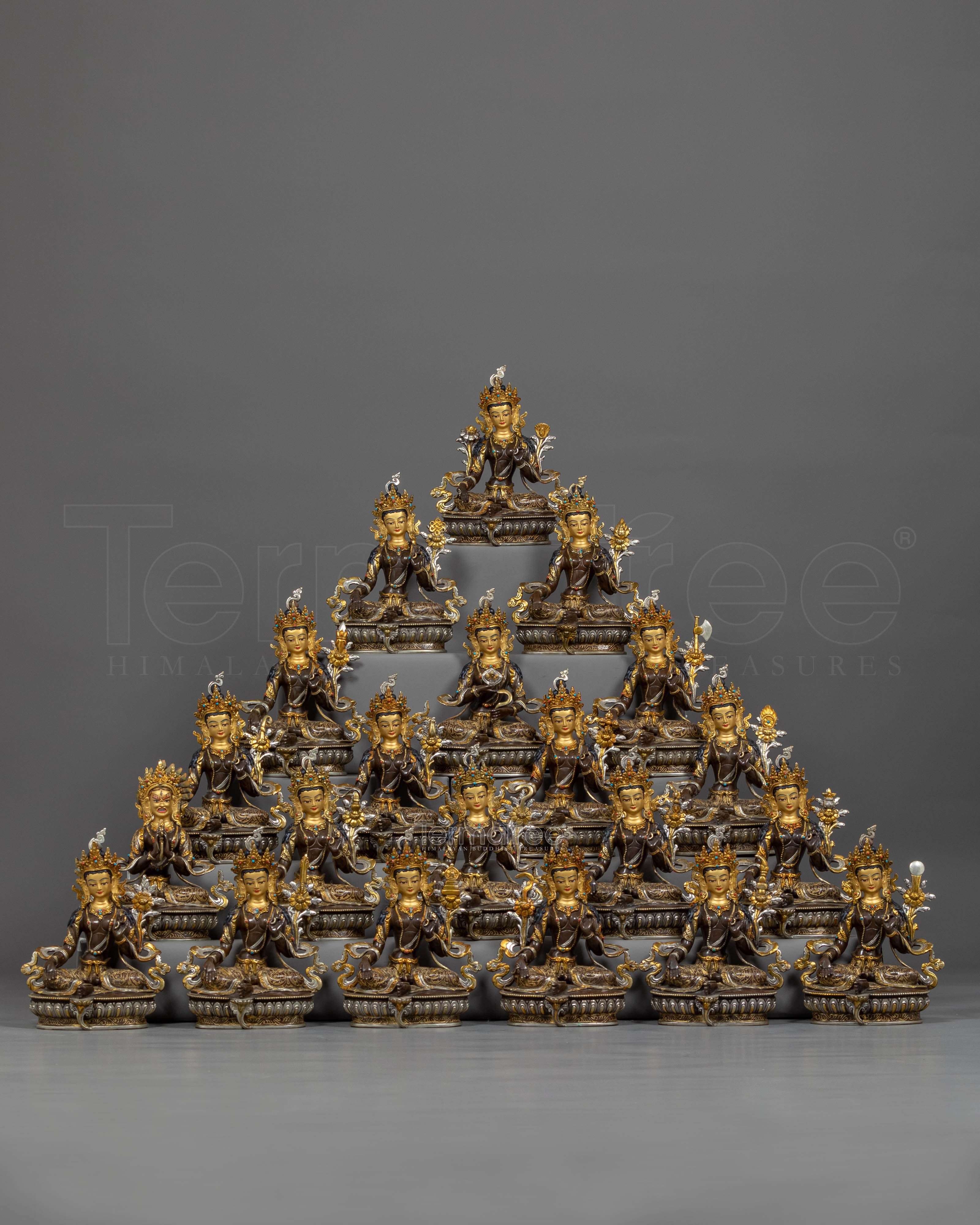 21 Tara Mantra Practice Statue Set | Bodhisattva Tara in Her 21 Manifestations