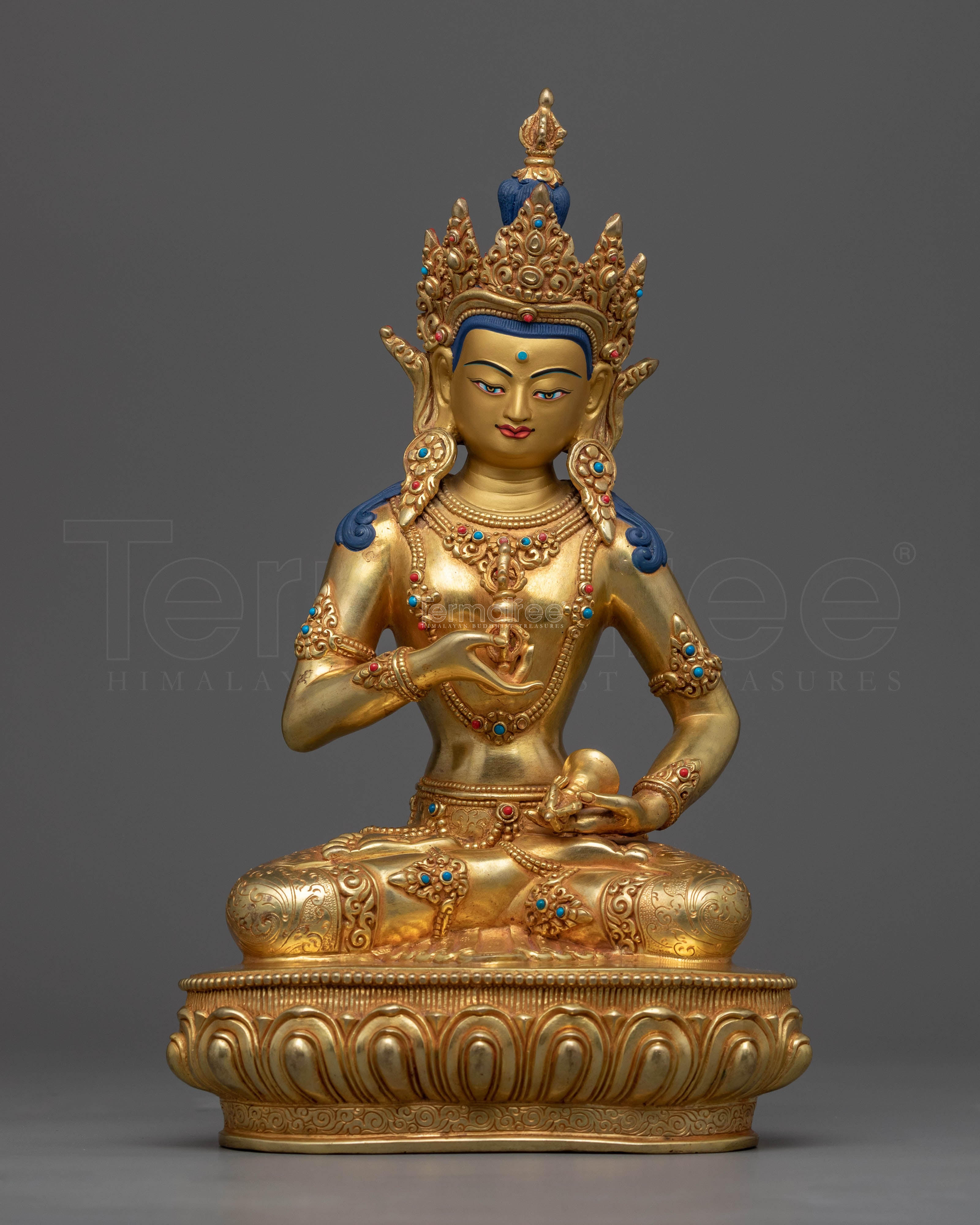 24K Gold Gilded Statue | Vajrasattva Mantra Sanskrit Practice