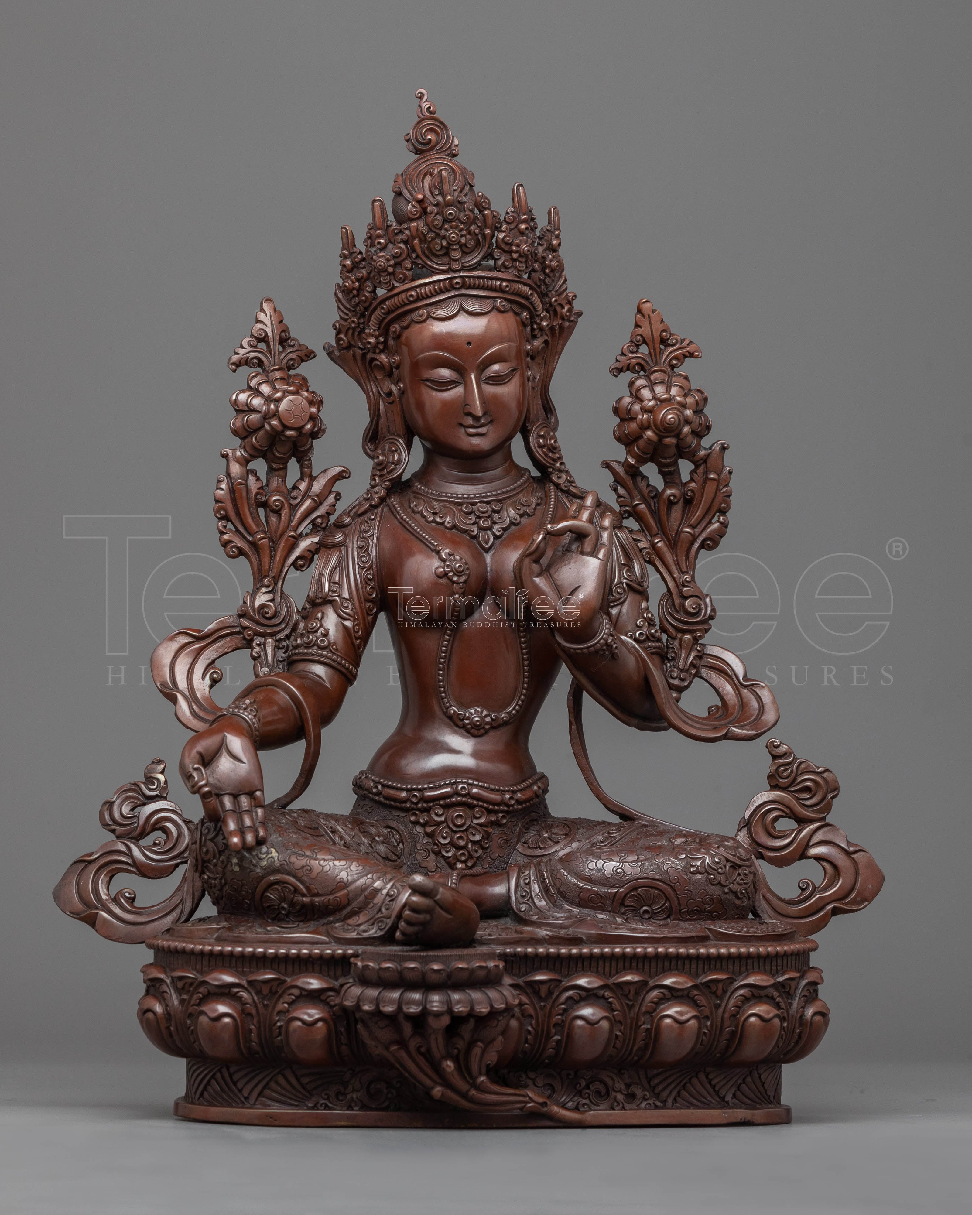Buddhism Tara Oxidized Copper Statue | Buddhist Goddess Sculpture