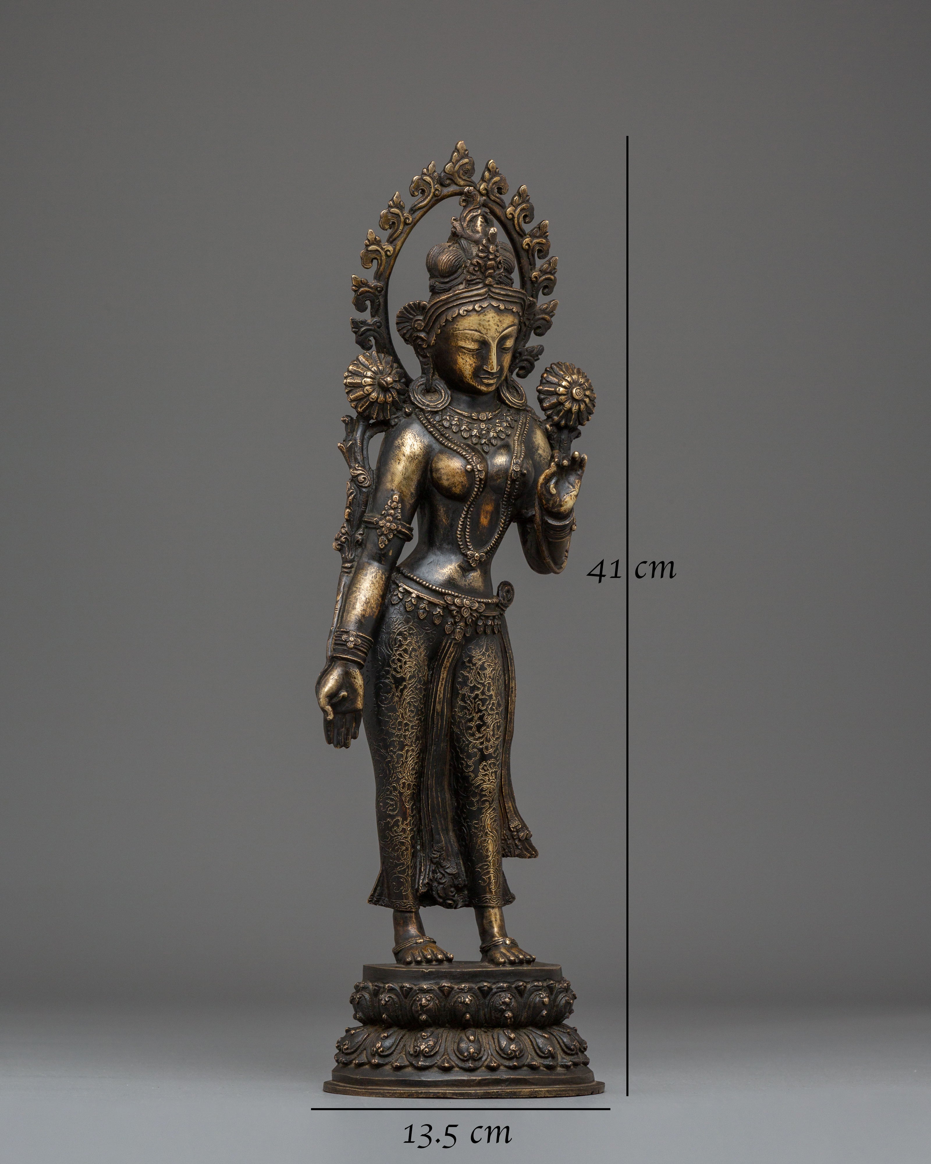 Handmade Bronze Statue of Green Tara