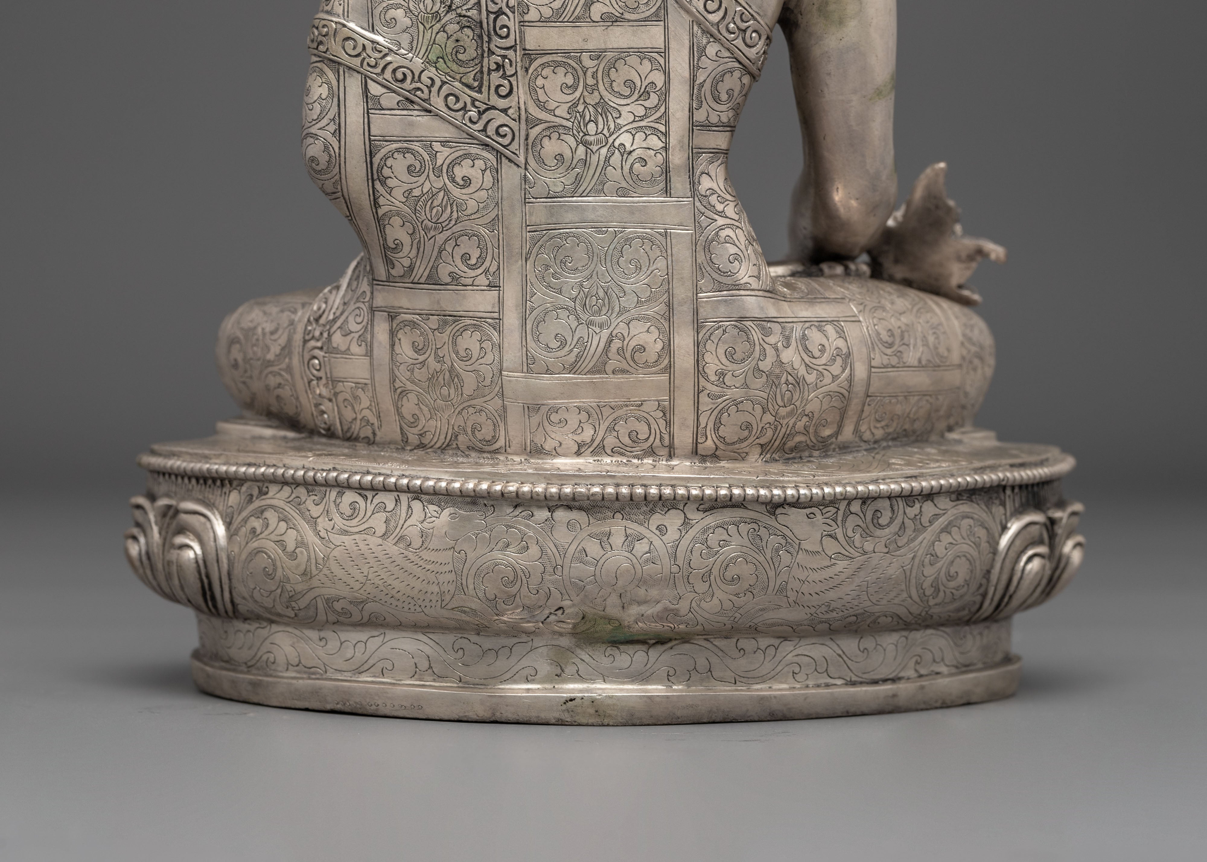 Silver-Plated Statue of Medicine Buddha | Healing Deity