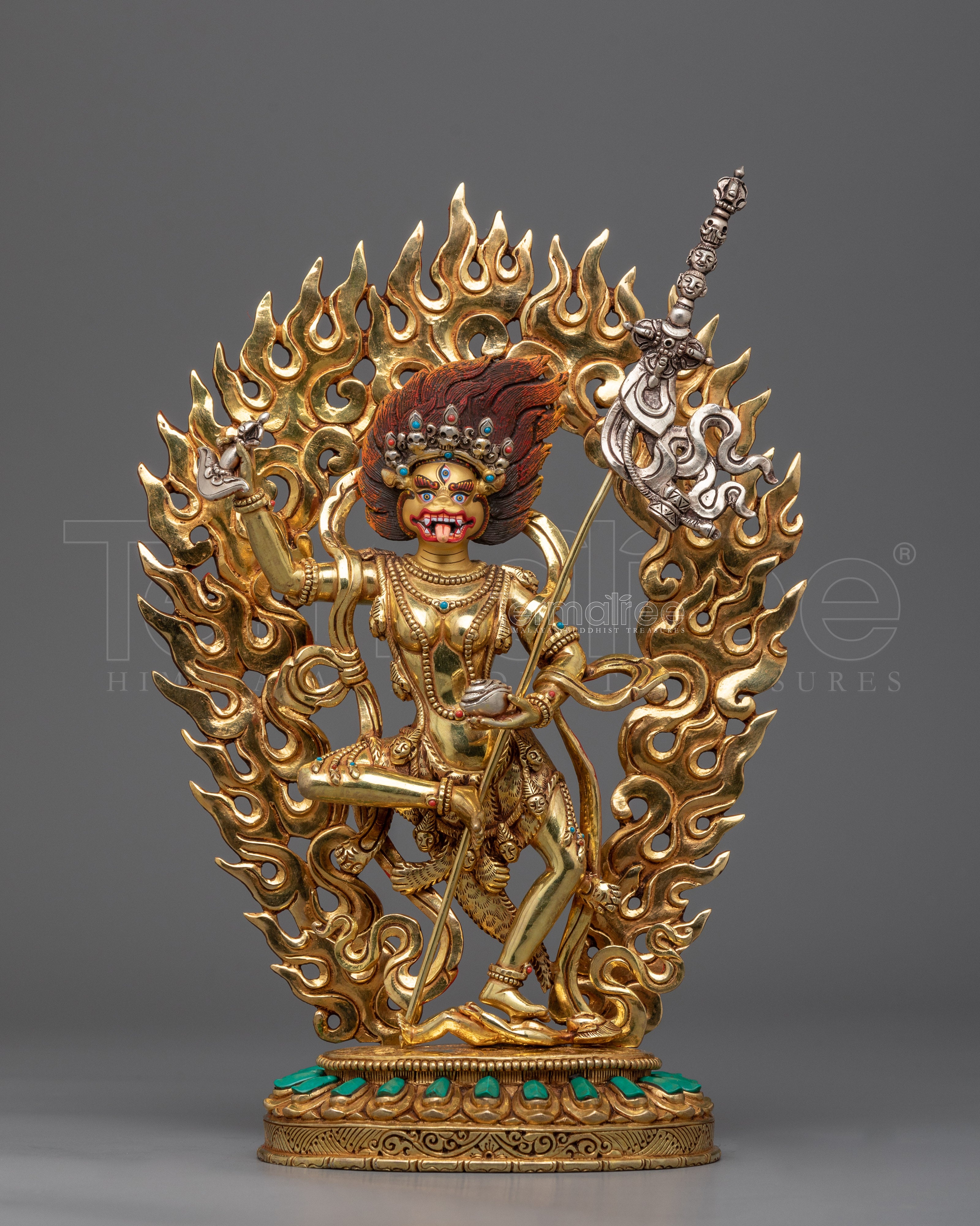 Dakini Simhamukha Statue | Lion-Headed Dakini Artwork, Made in Nepal