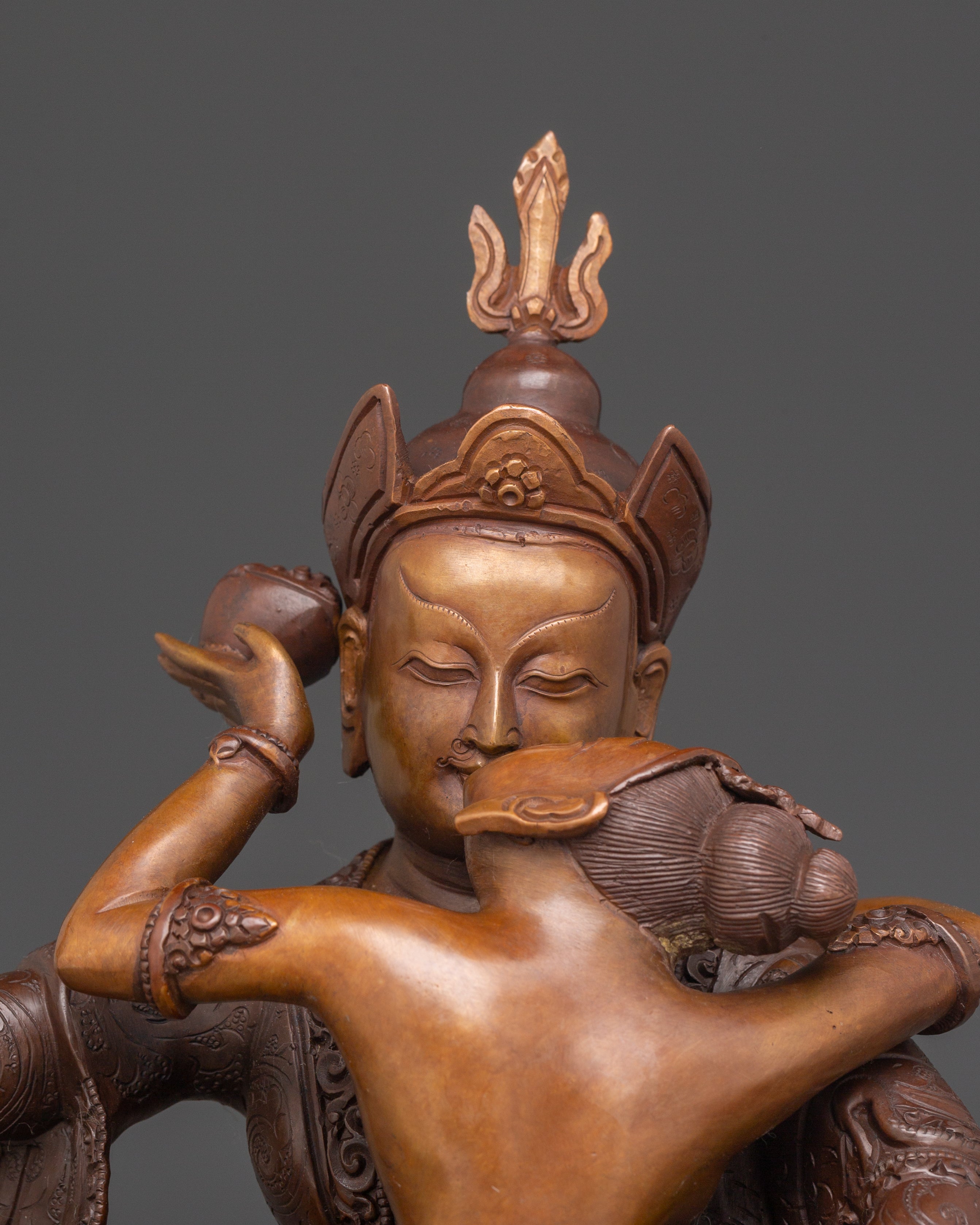 Himalayan Copper Sculpture of Vajra Master Padmasambhava | Lotus-Born Guru
