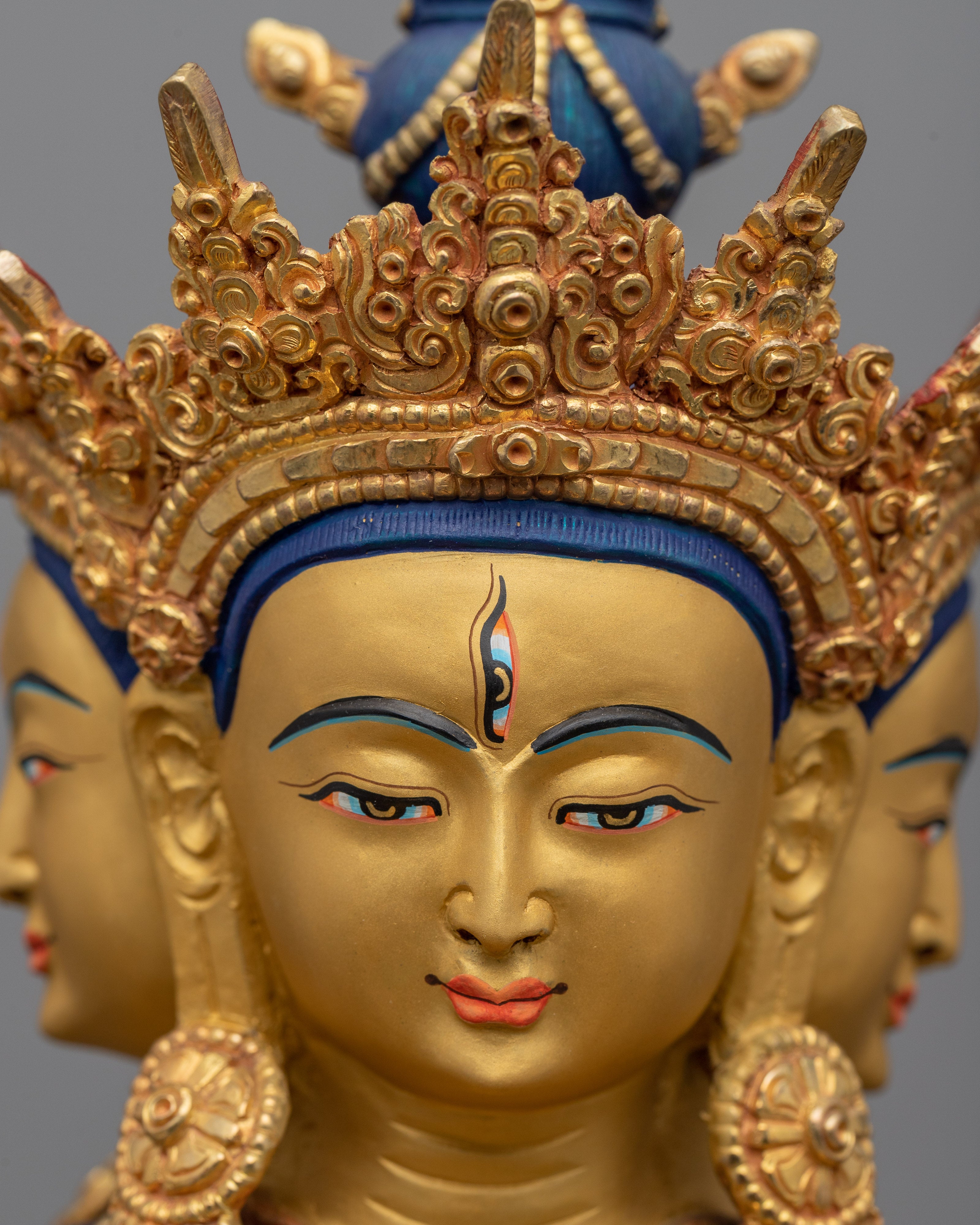 Amoghapasha Lokeshvara Statuette | Traditional Himalayan Artwork of Bodhisattva