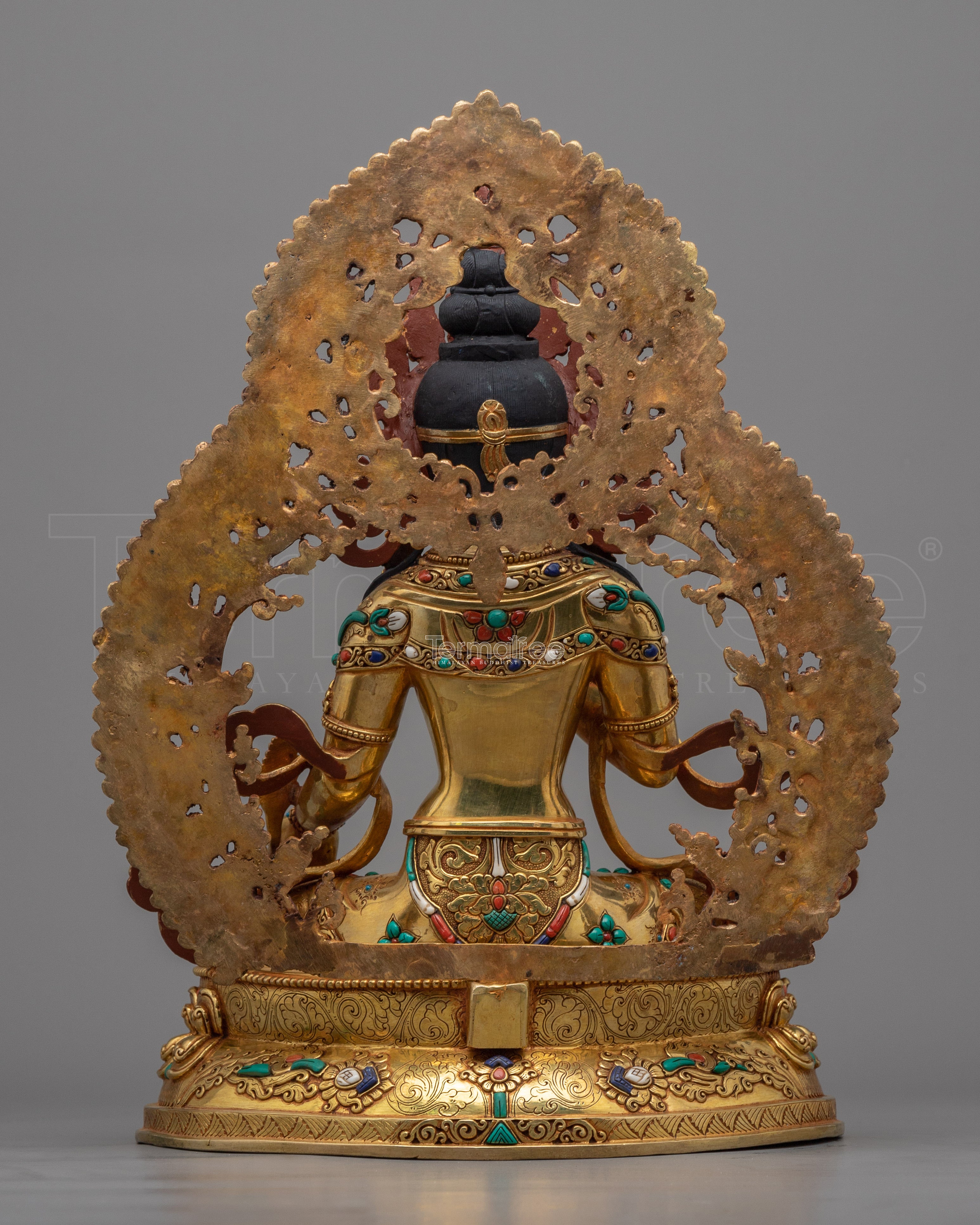 Kṣitigarbha Bodhisattva Statue | Himalayan Gold Gilded Art