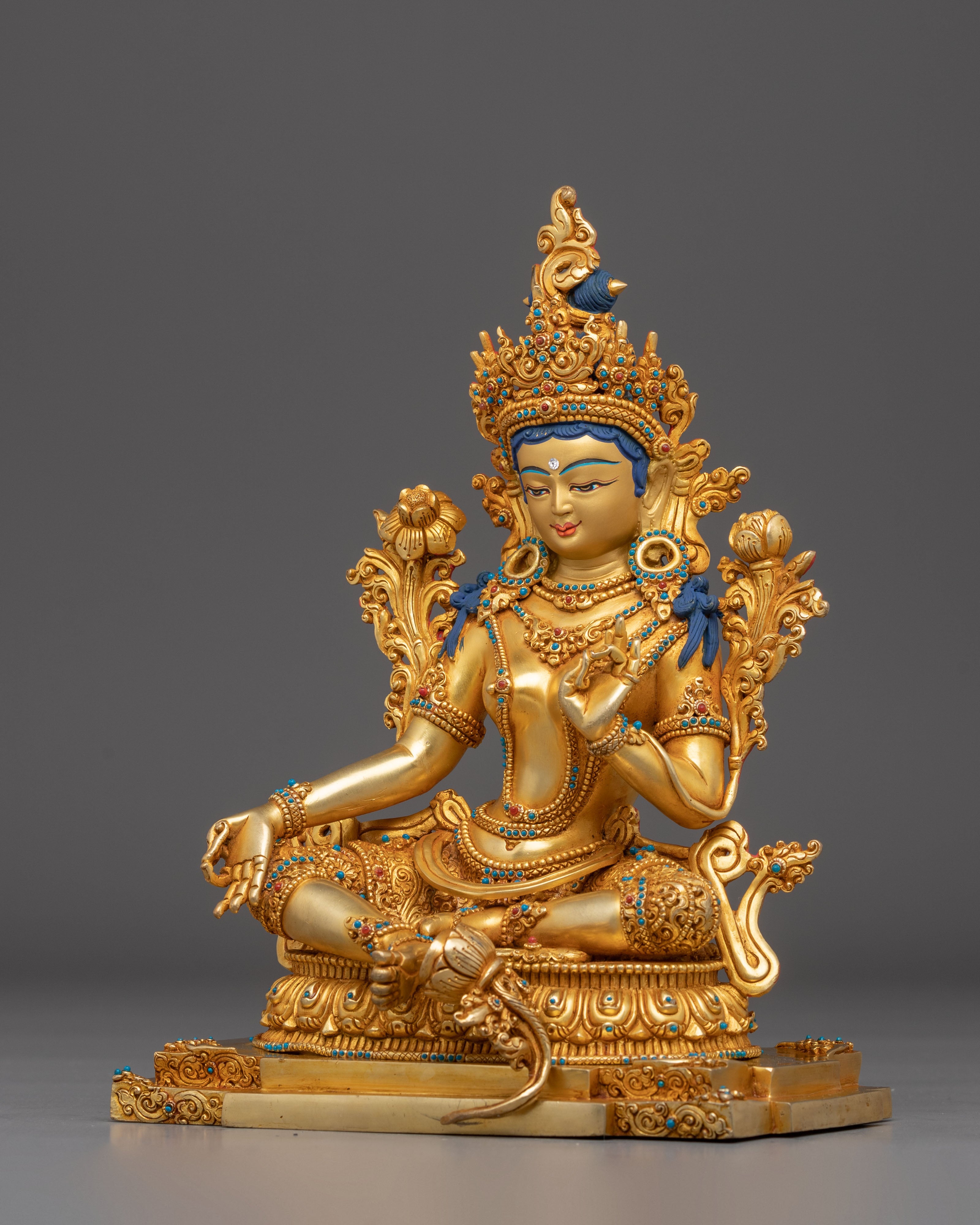 Liberation Mother Green Tara Sculpture from Nepal