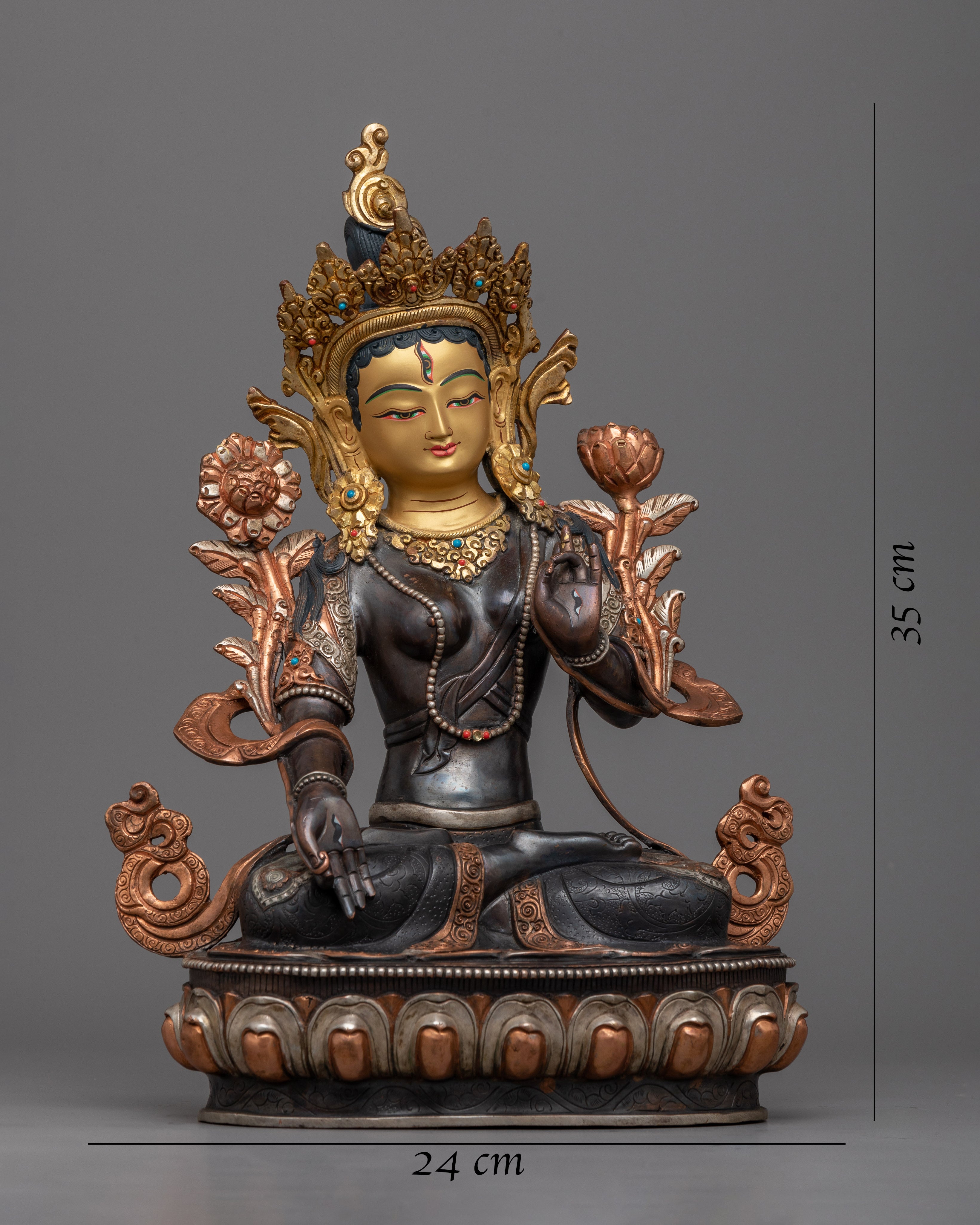White Tara Buddhist Goddess | Embrace Compassion and Longevity with this Exquisite Tibetan Buddhist Statue