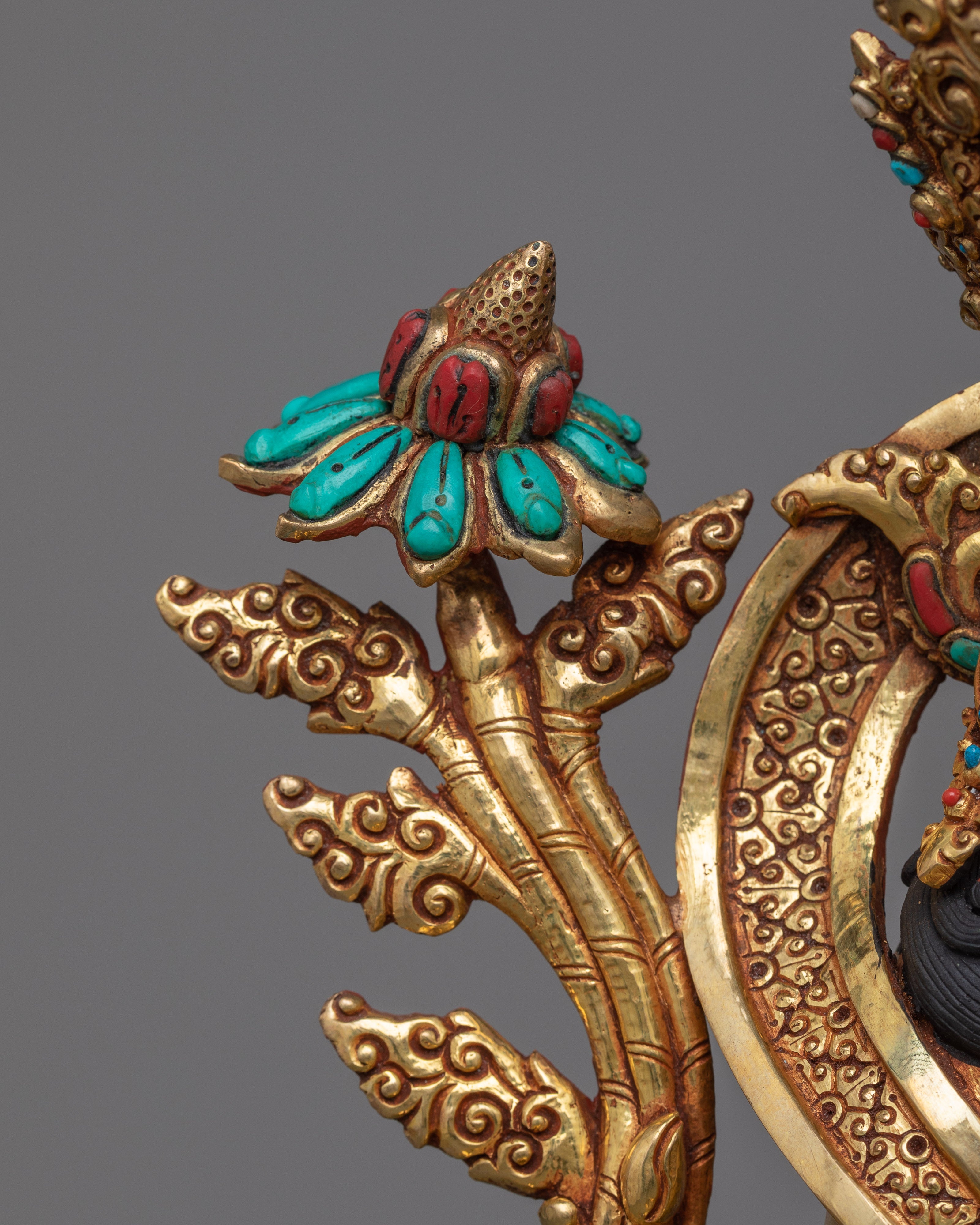 Green Tara Ma Tara | A Symbol of Compassion and Swift Action in a Beautiful Gold Gilded Statue