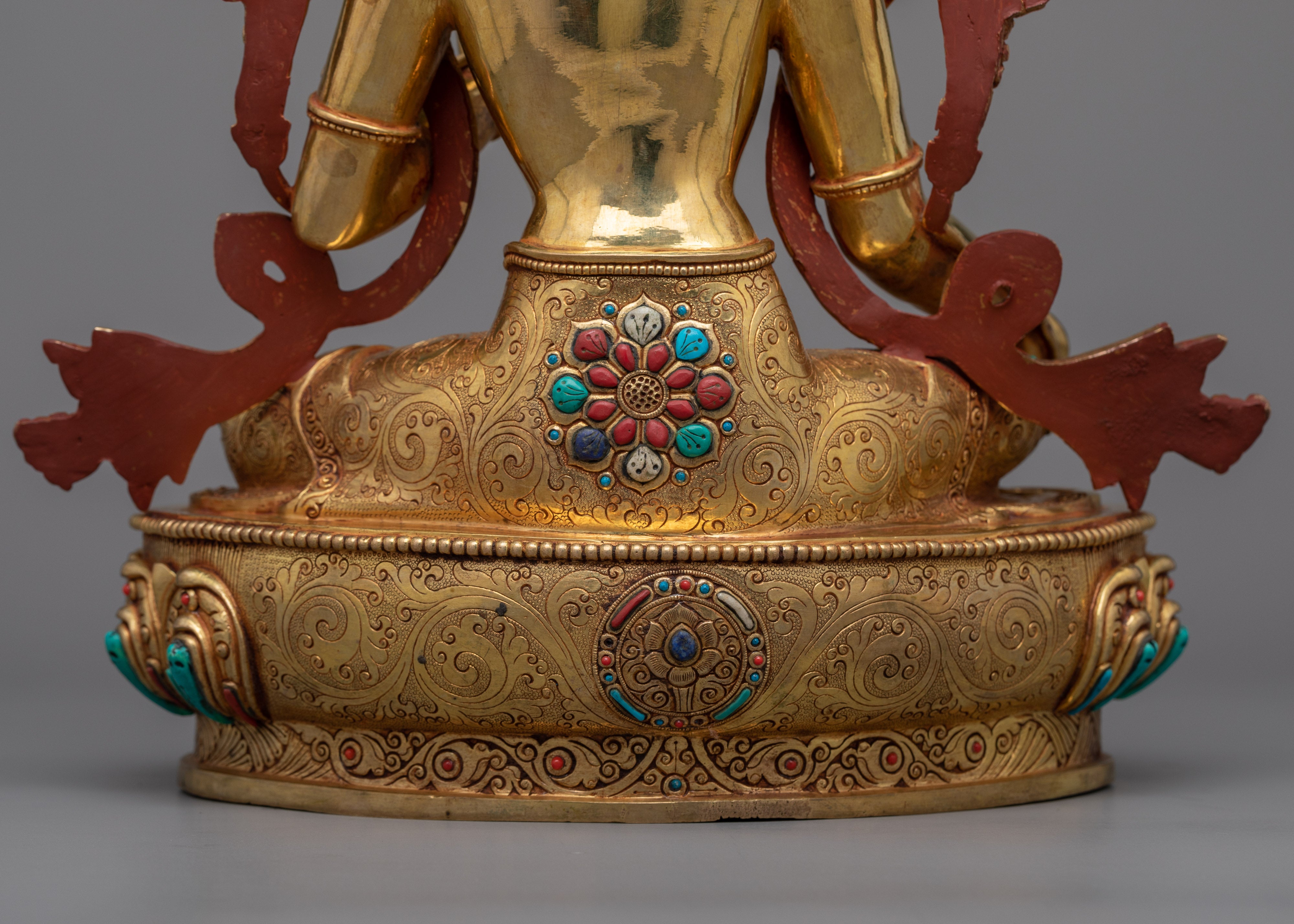 Green Tara Ma Tara | A Symbol of Compassion and Swift Action in a Beautiful Gold Gilded Statue