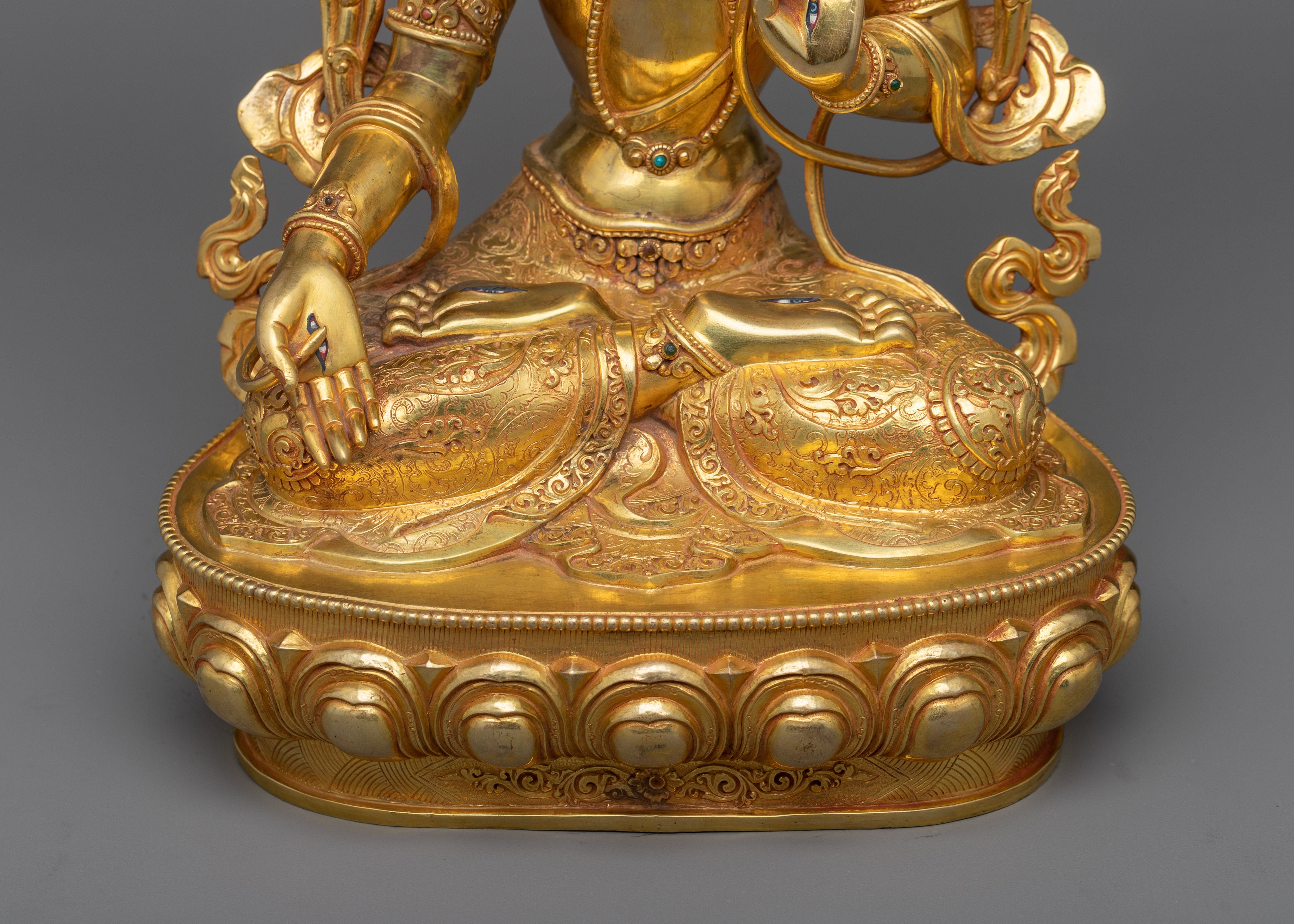 Graceful 14.9" White Tara Goddess Statue | Embodying the Essence of Compassion