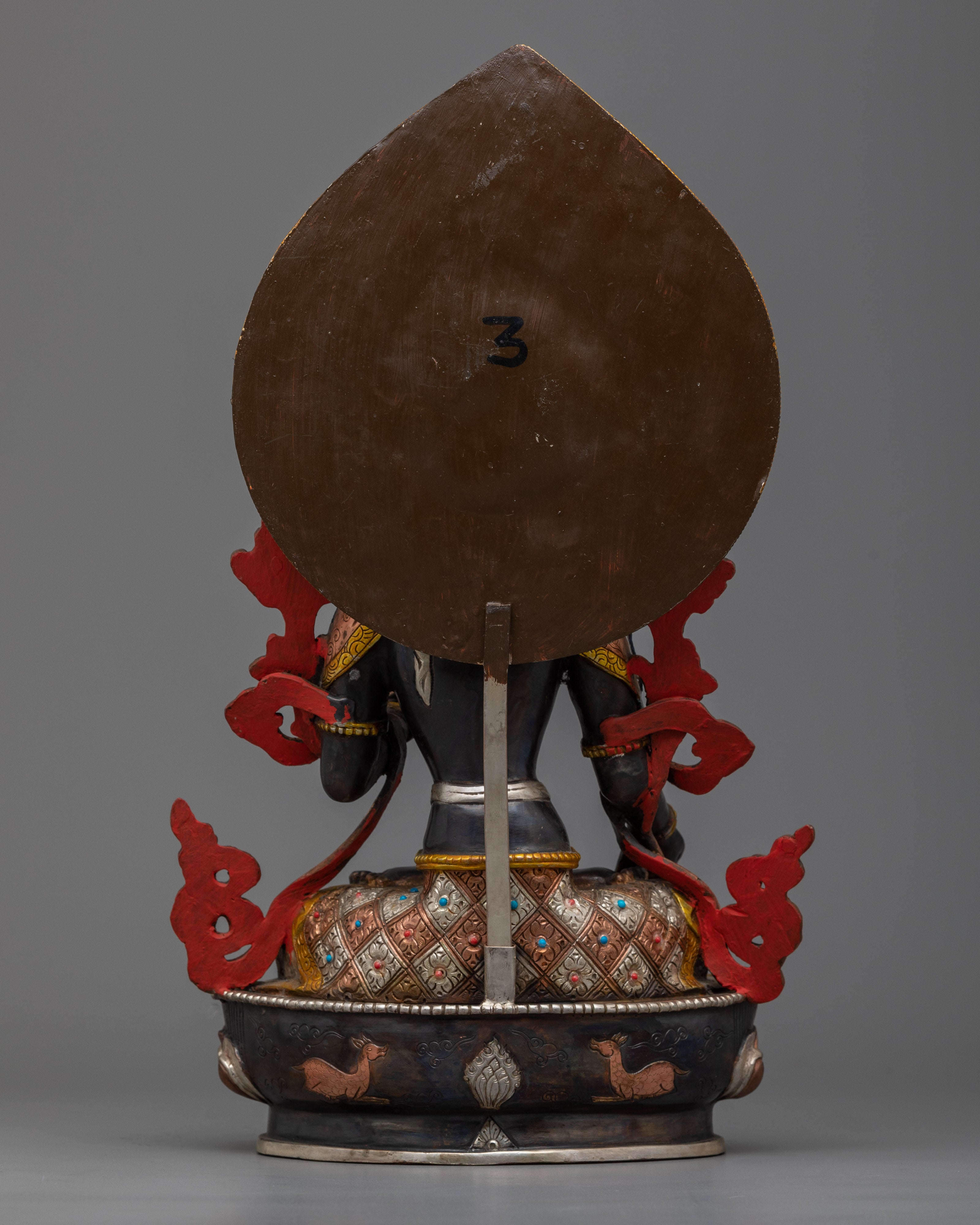 Elegant 14.5" White Tara Goddess Buddhism | Embrace the Compassionate Spirit of Tara Statue