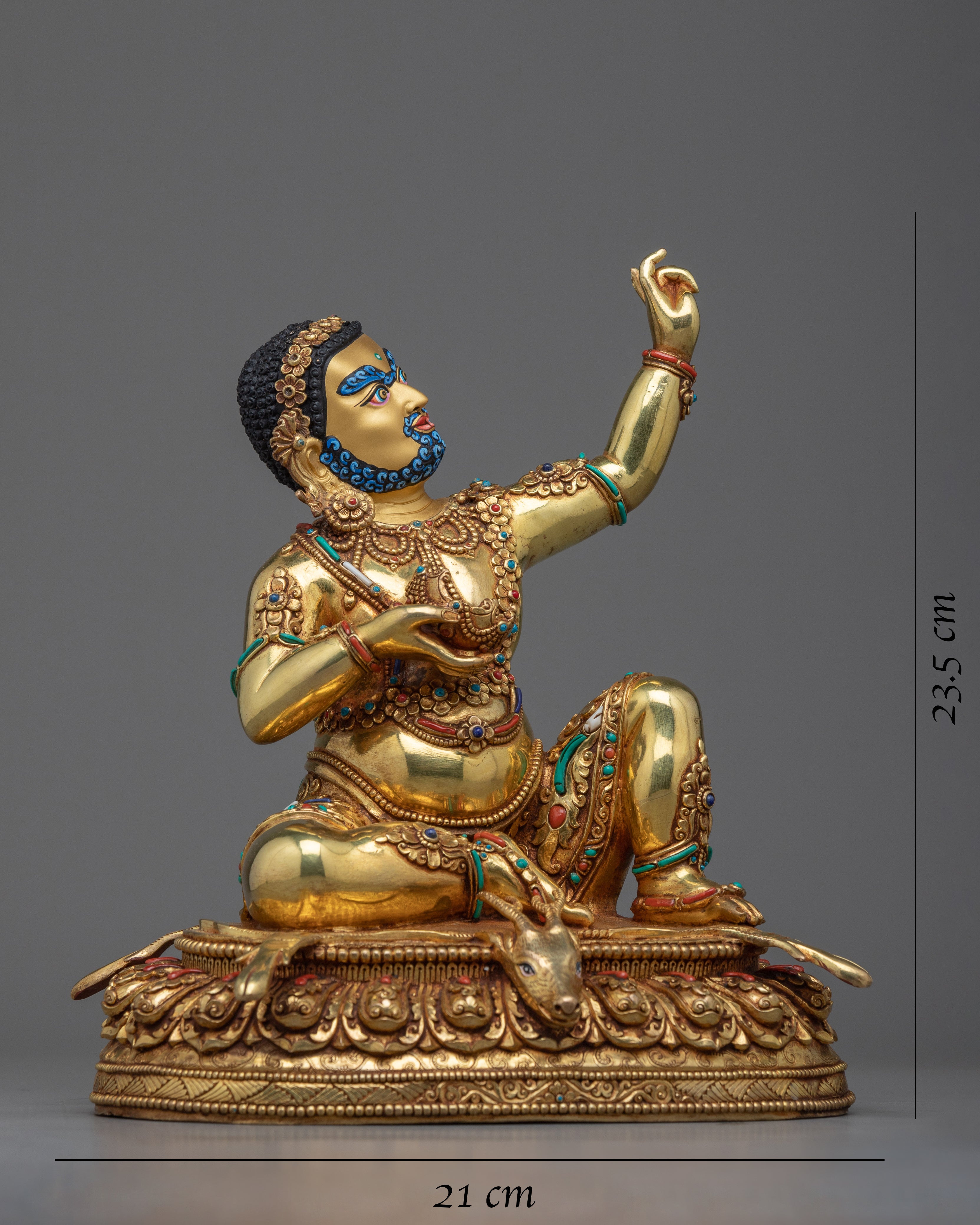 Virupa High Quality Gold Statue | Mahasiddha, The Lord of All Yogis