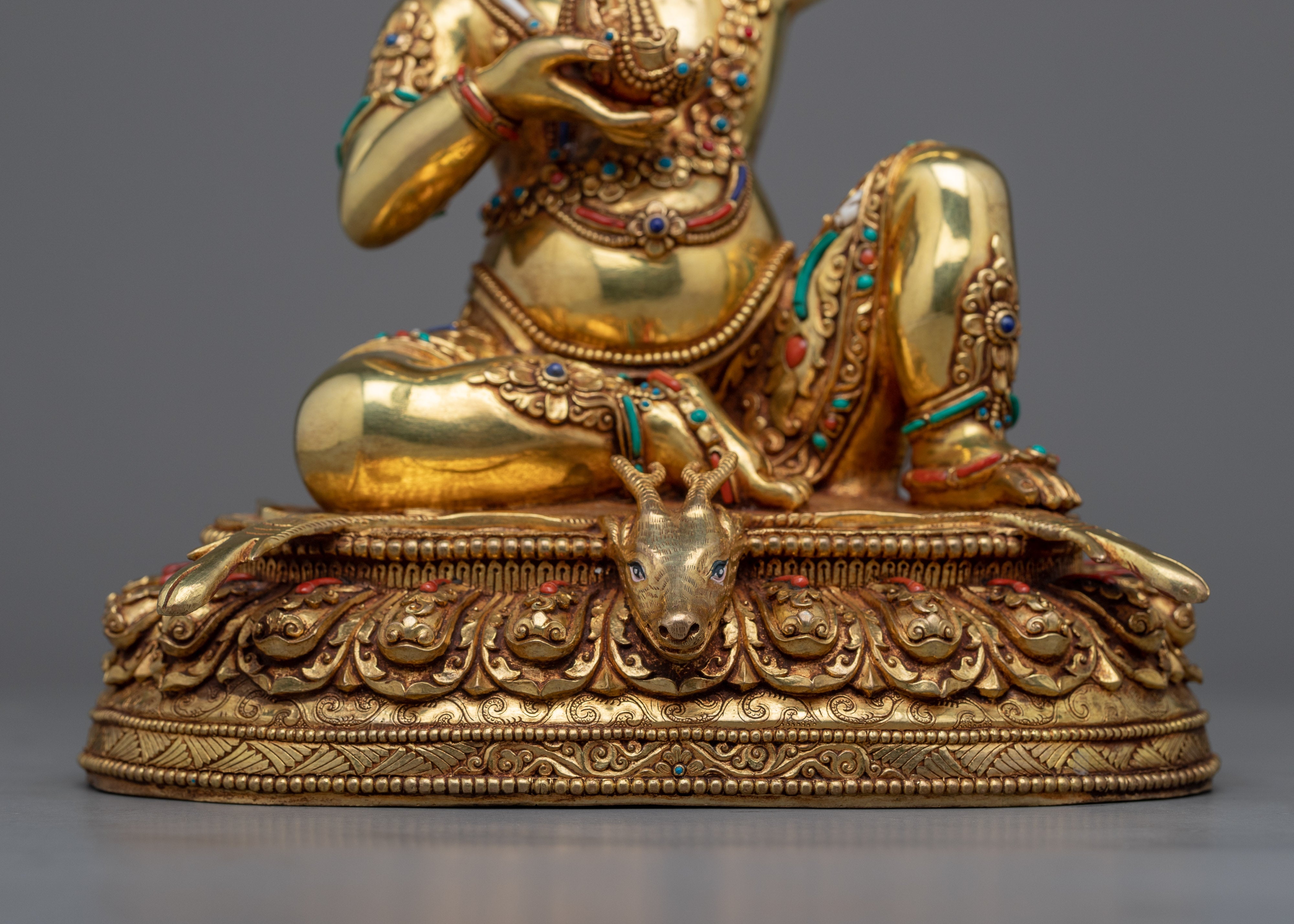 Virupa High Quality Gold Statue | Mahasiddha, The Lord of All Yogis