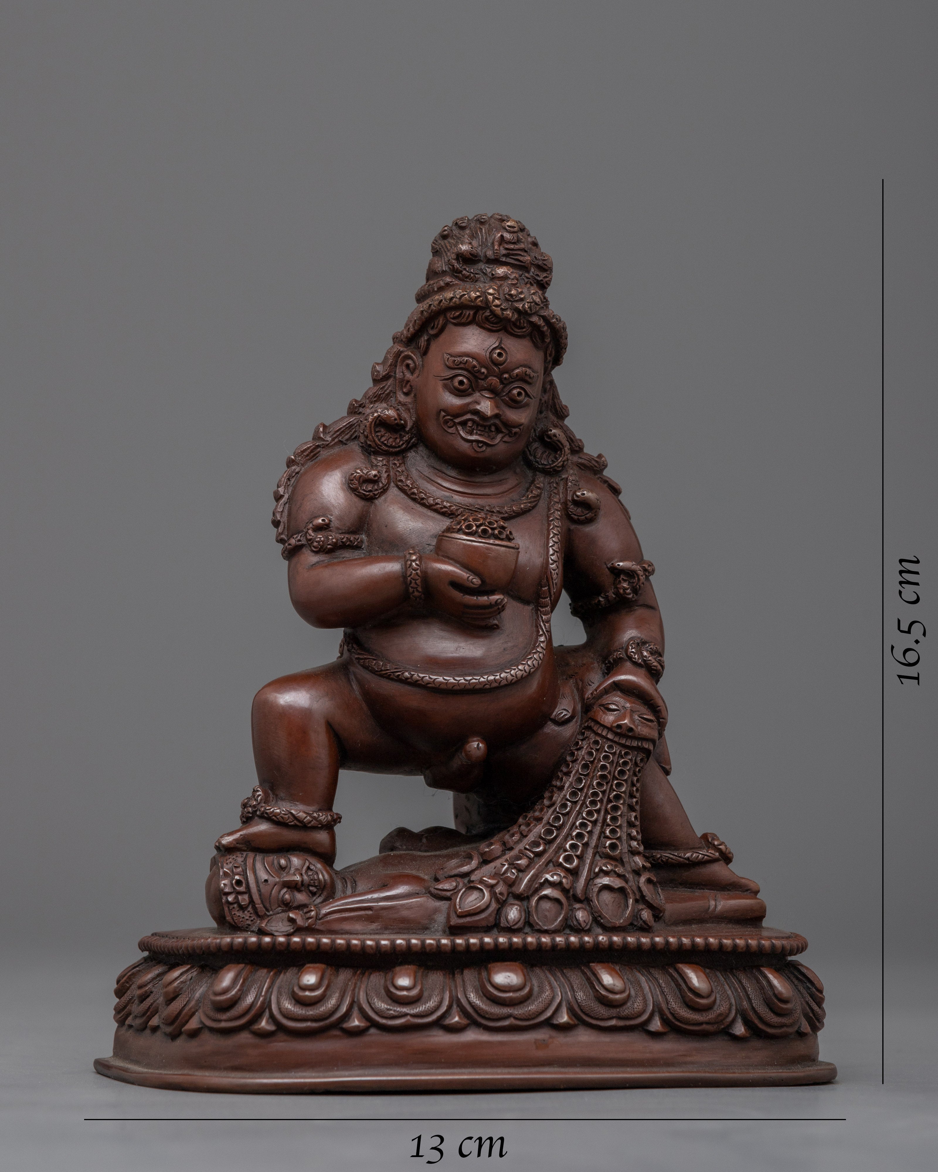Striking Nepali Statue Craft 6.4" Black Dzambhala | Spiritual and Aesthetic Enrichment