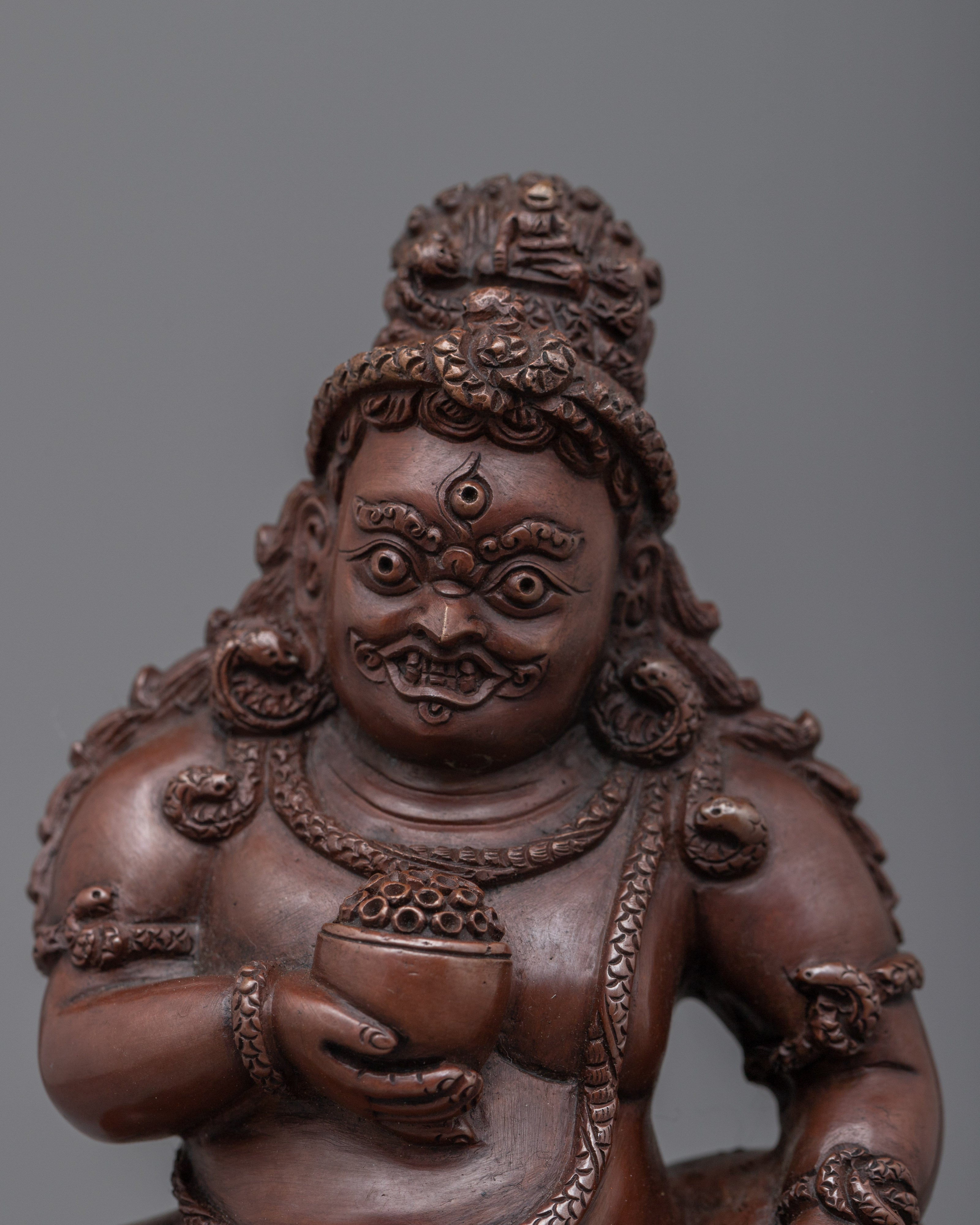 Striking Nepali Statue Craft 6.4" Black Dzambhala | Spiritual and Aesthetic Enrichment