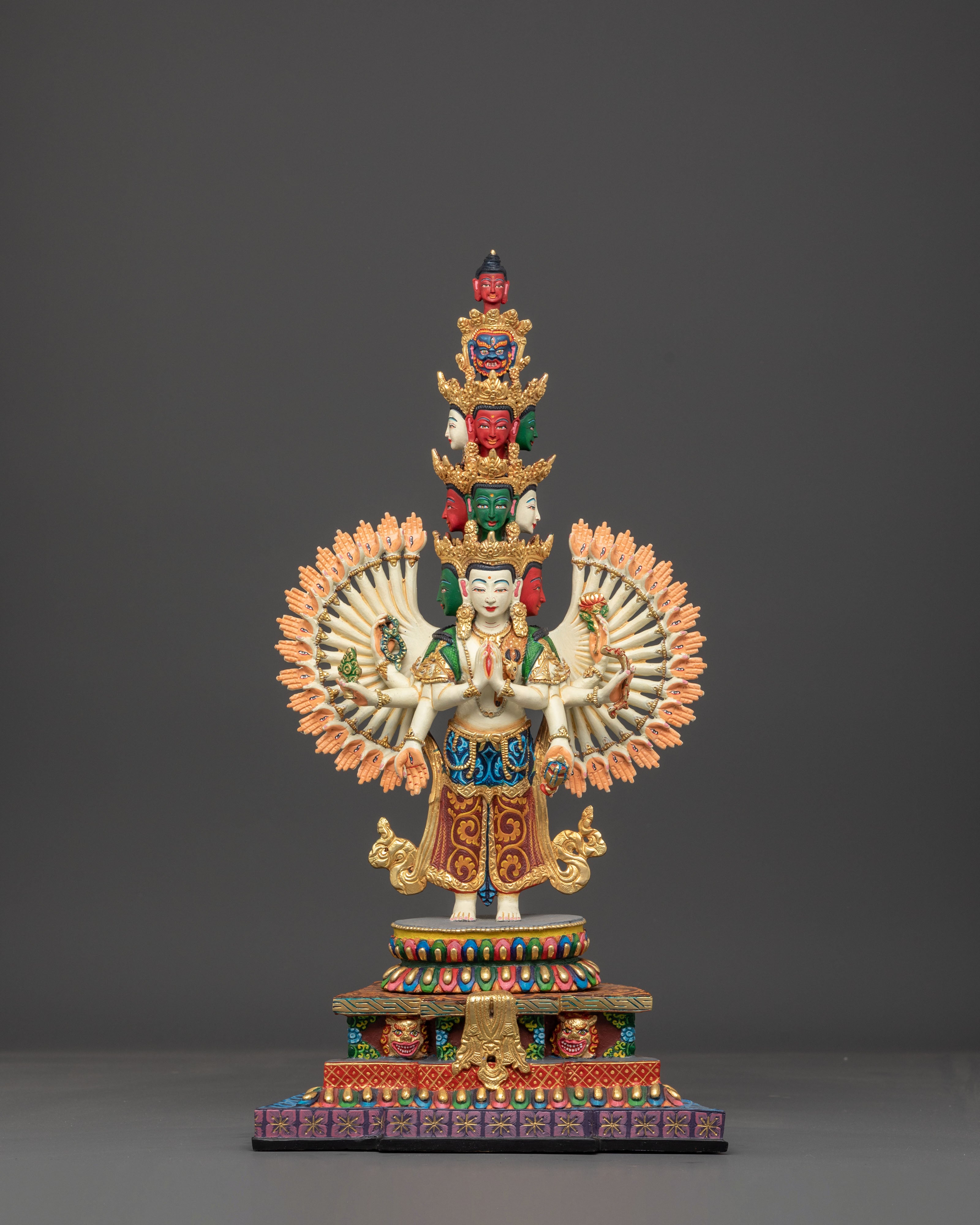 Sacred 1000 Armed Chenrezig Sculpture for Altar | Symbol of Compassion and Mercy