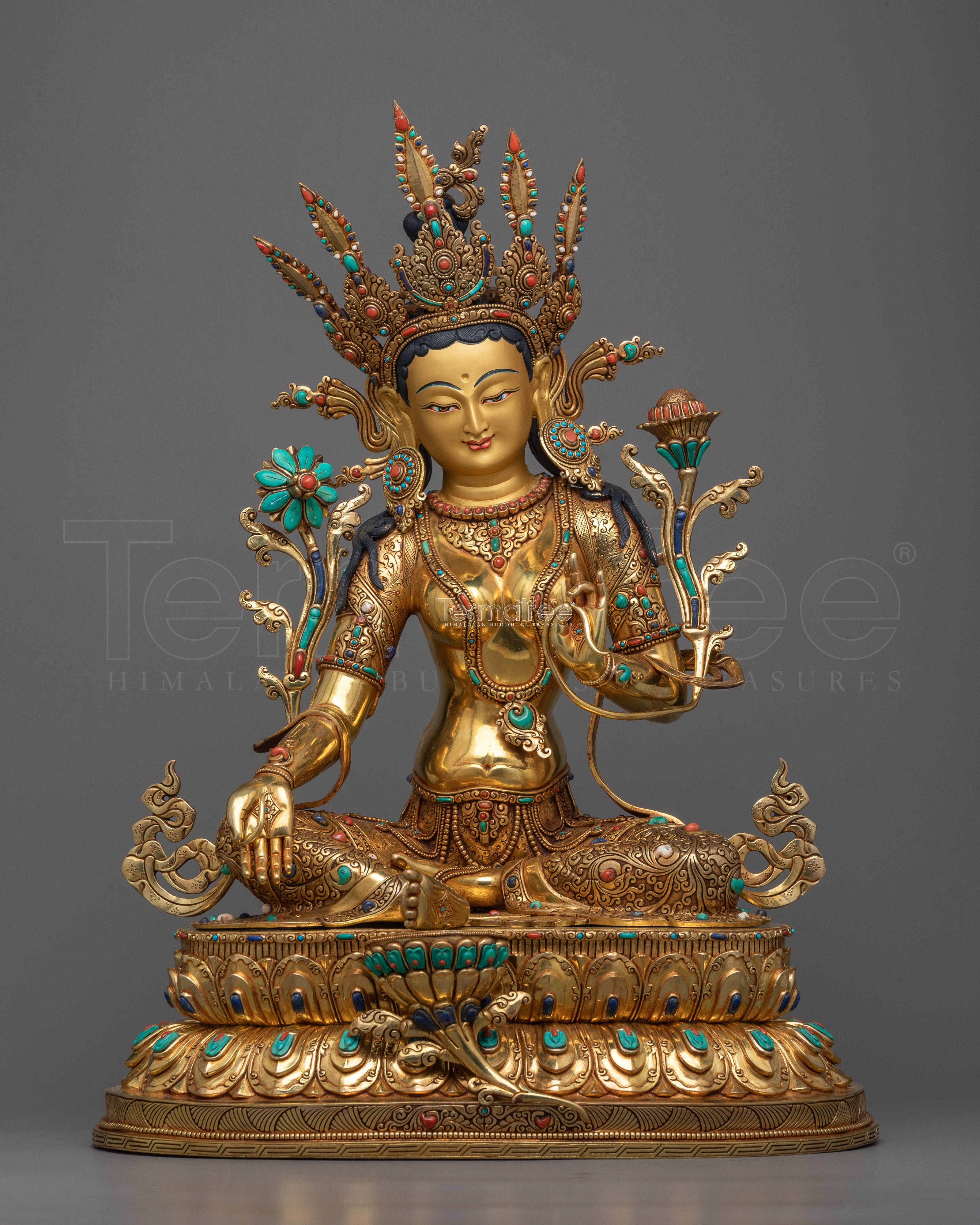 Experience Enlightenment with Our Green Tara Statue Lotus | Sacred Art
