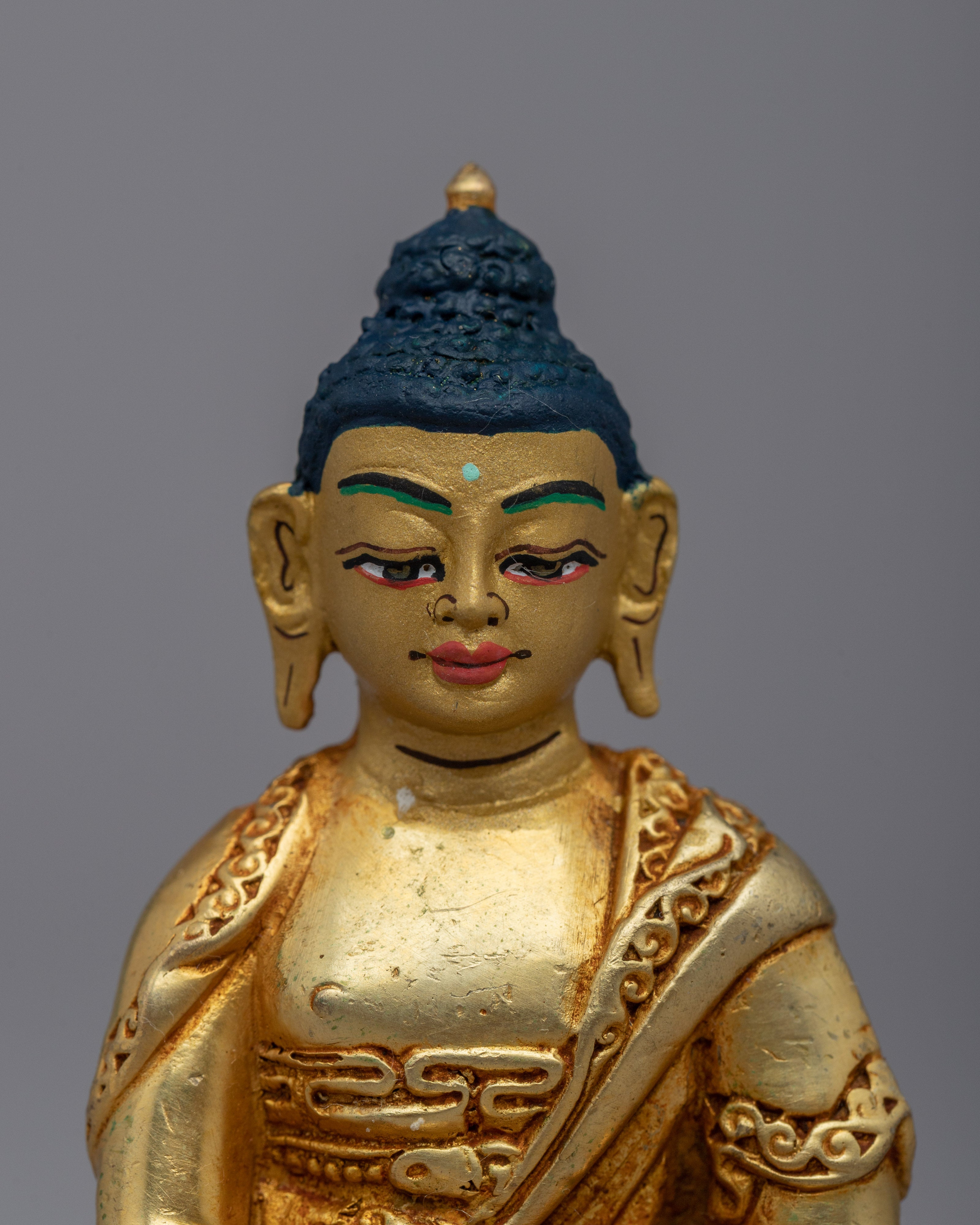 Experience Tranquility with Our Little Buddha Shakyamuni Copper Statue | Machine Made Figurine