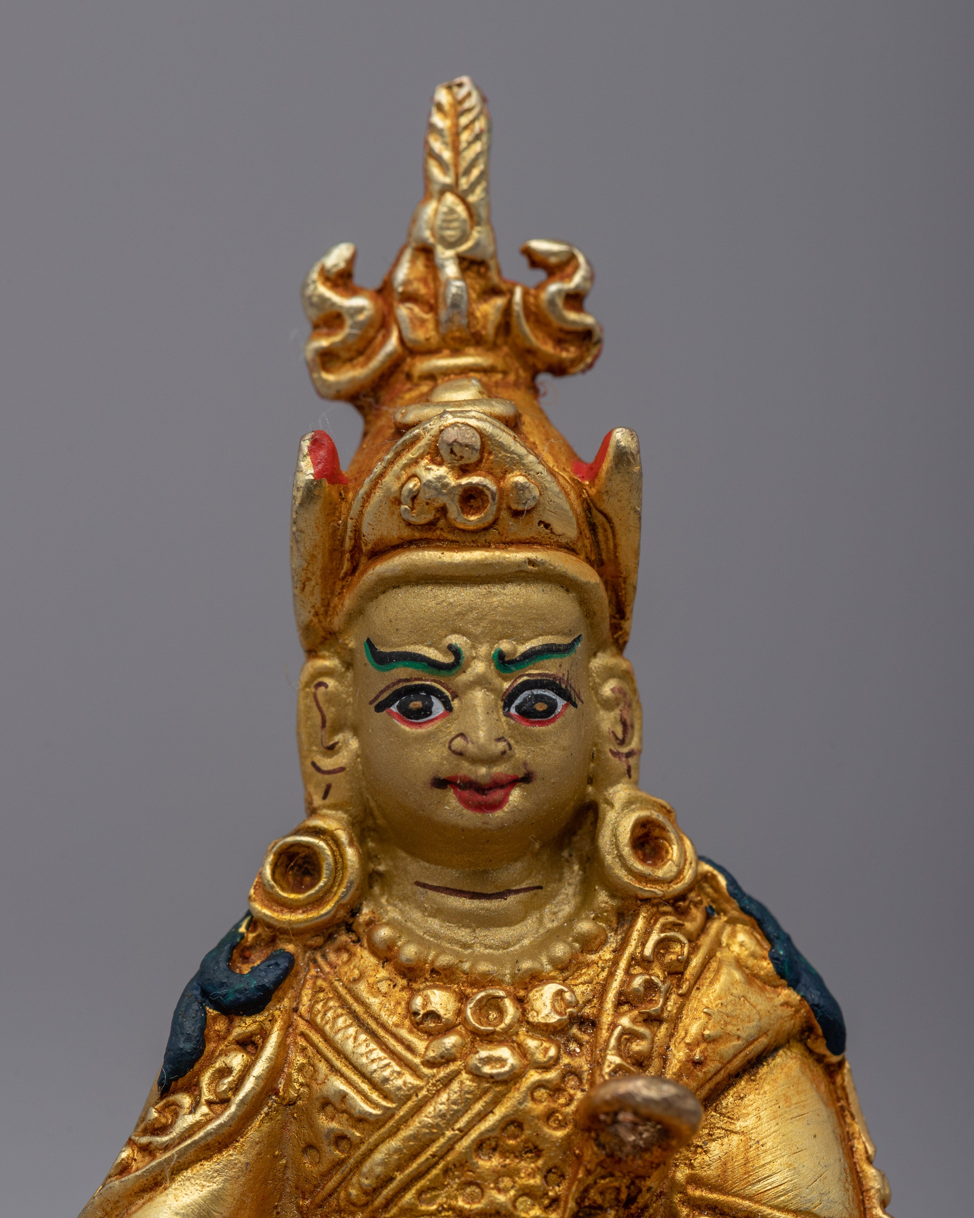 Embrace Wisdom with Our Small Padmasambhava Copper Statue | Machine Molded Statues