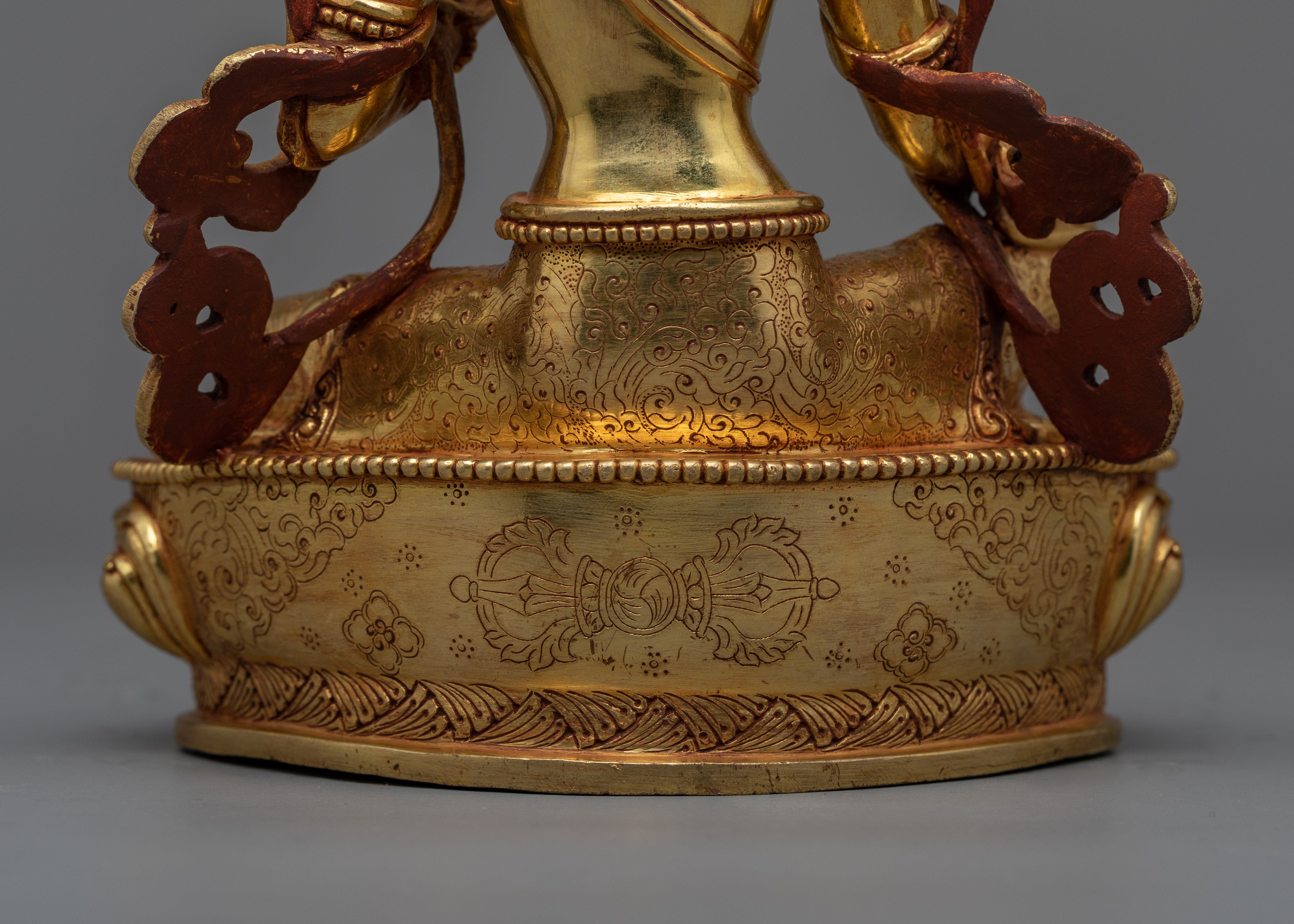 Inspire Active Compassion with Tibetan Tara Statue | Triple Layers of 24K Gold Gilded