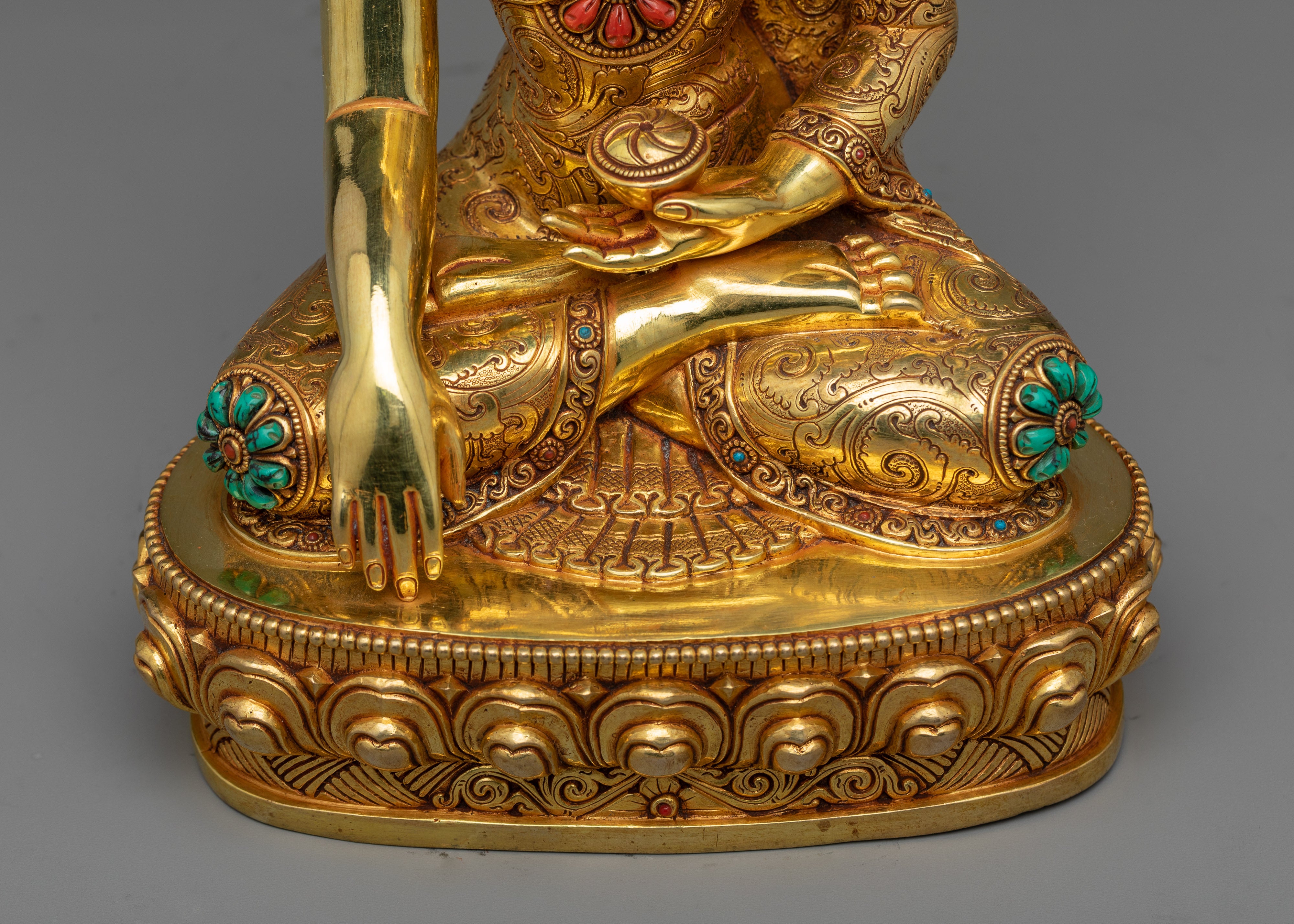 Premium Gautama Buddha Prince Copper Statue | Enlightening Golden Sculpture
