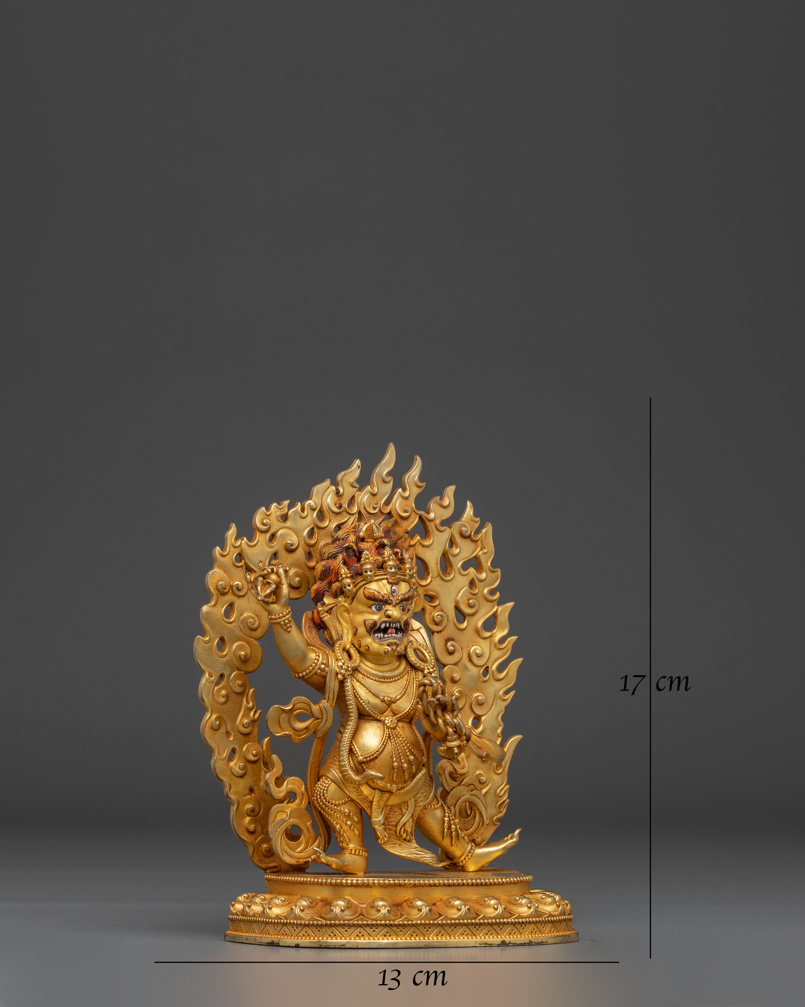 Tibetan Vajrapani Copper Figurine, Protector Deity | Symbol of Power