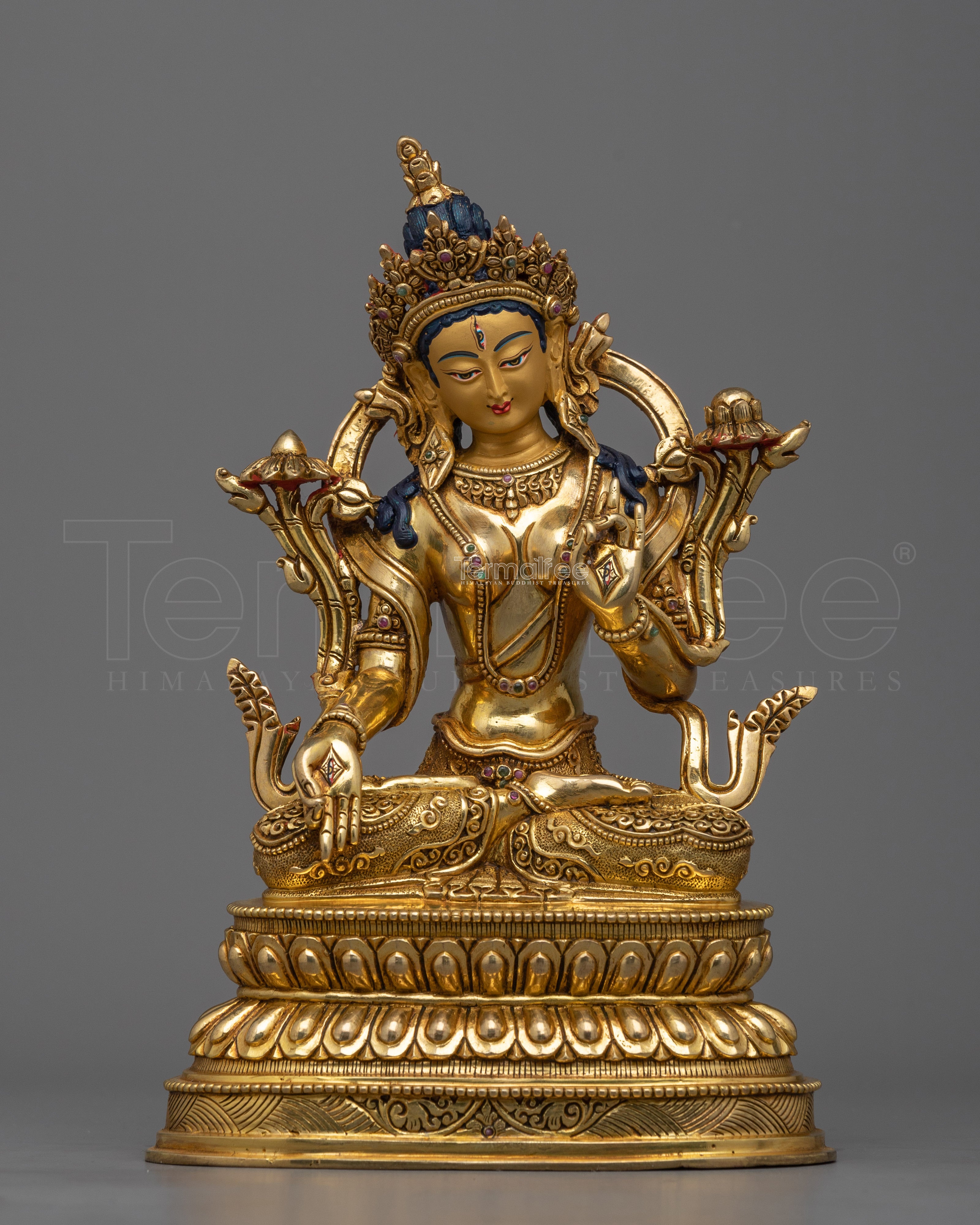 Discover Inner Peace with our White Tara Zen Buddhist Art Statue | Himalayan Craftwork