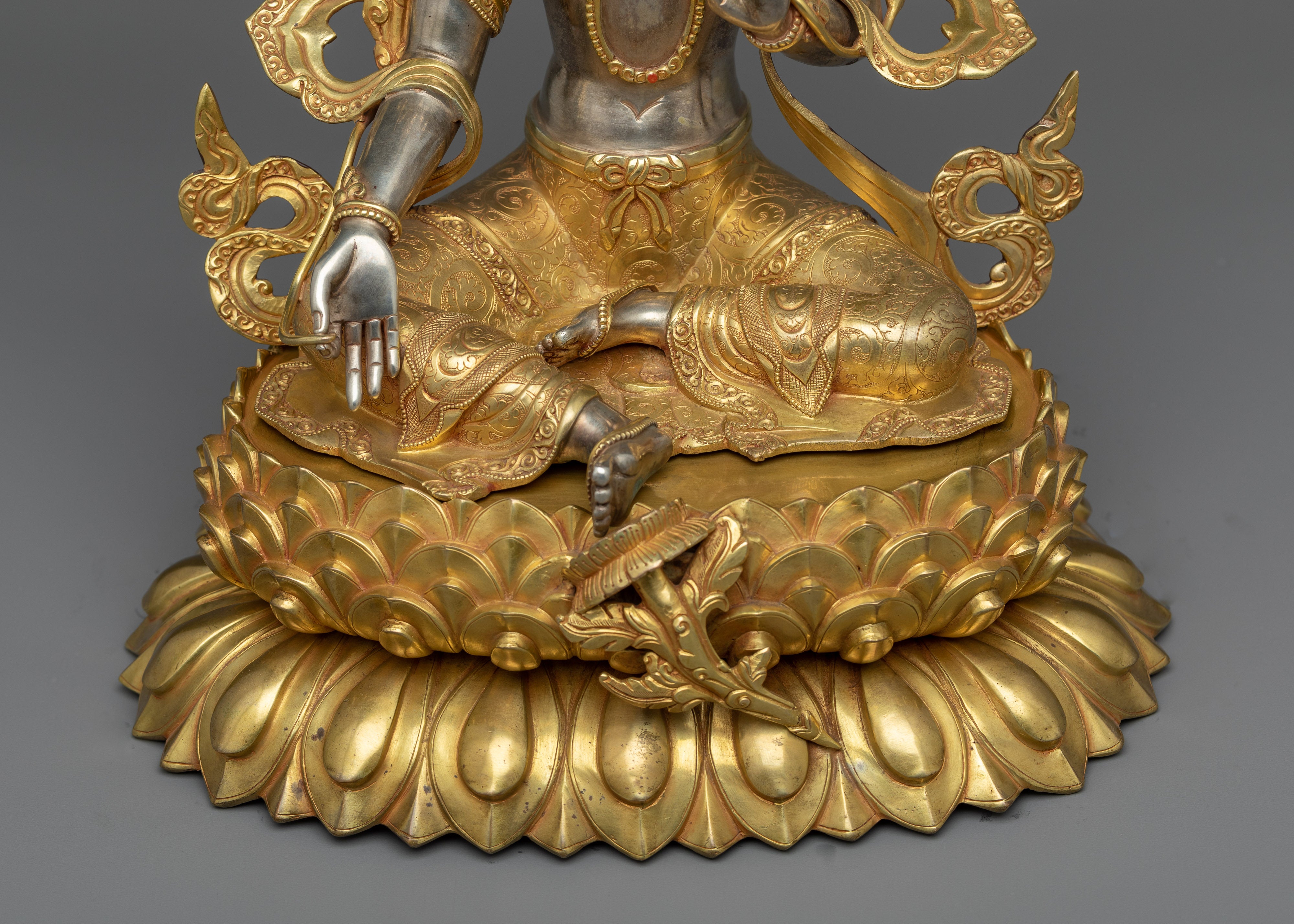 Green Tara Ancient Buddhist Sculpture | A Beacon of Compassion