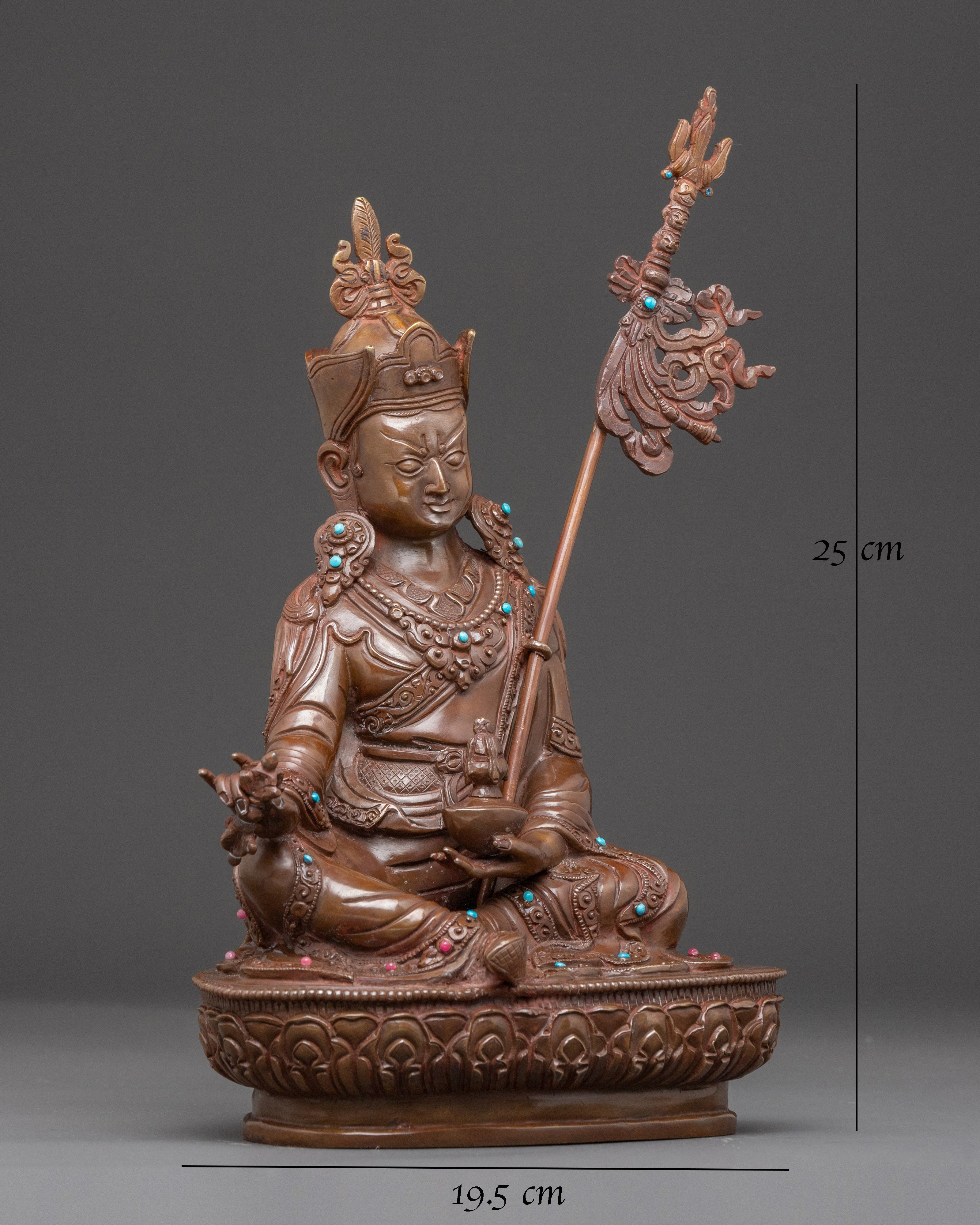Handmade Guru Rinpoche Enlightened Vajra Holder Statue | Tantric Master