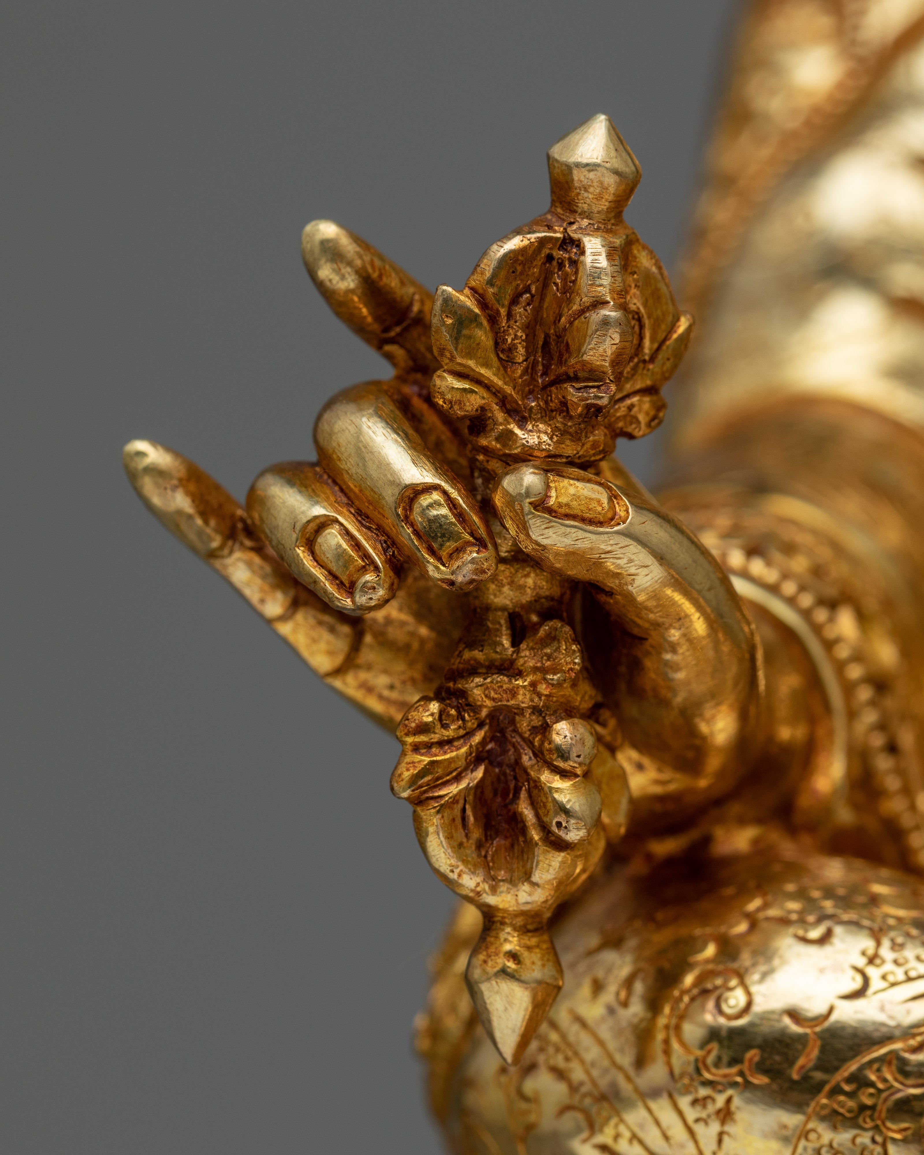 Guru Rinpoche 24k Gold Gilded Statue | Second Buddha of Tibet