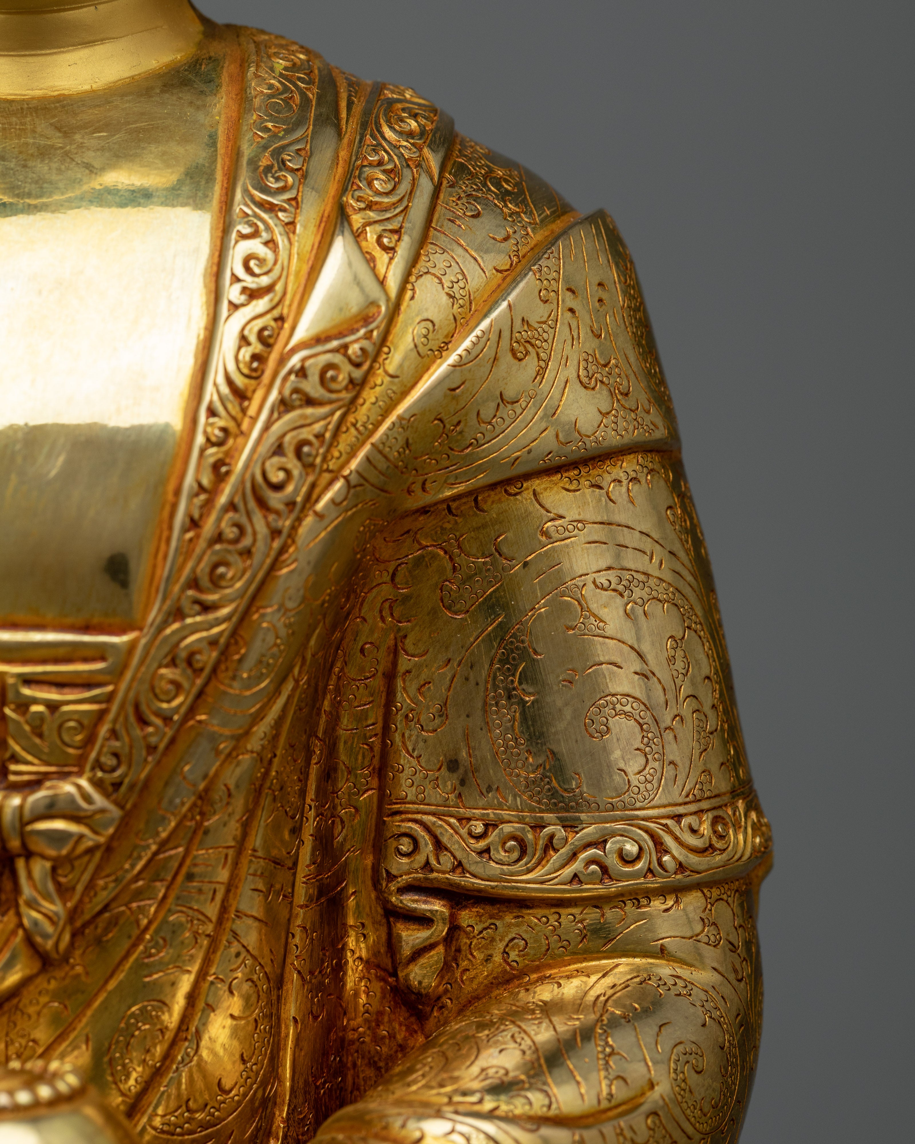 Sangay Shakya Thupa Gold Gilded Sculpture | Shakyamuni Buddha Statue