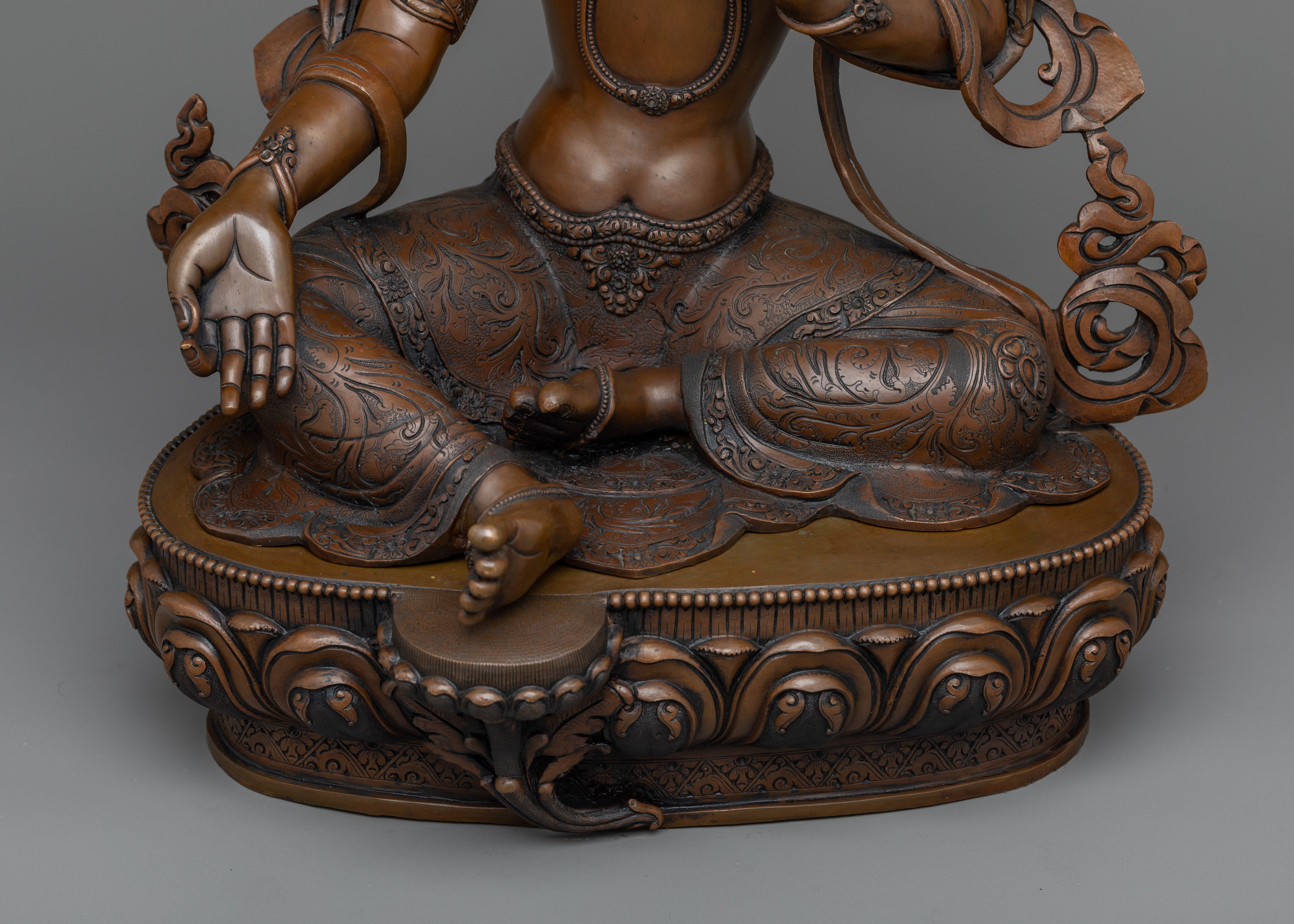 Premium Green Tara Outdoor Copper Sculpture | Invite Benevolence