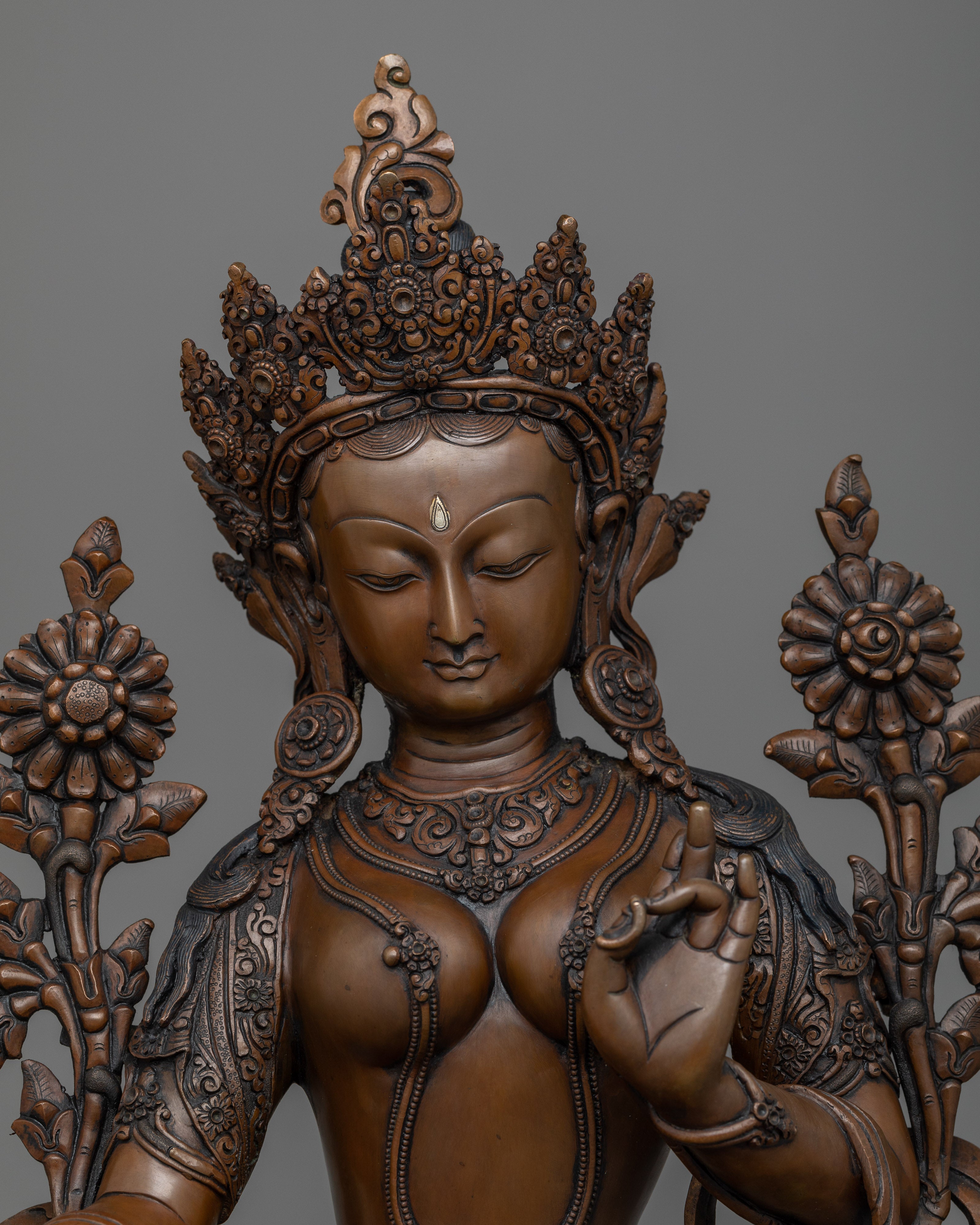 Premium Green Tara Outdoor Copper Sculpture | Invite Benevolence