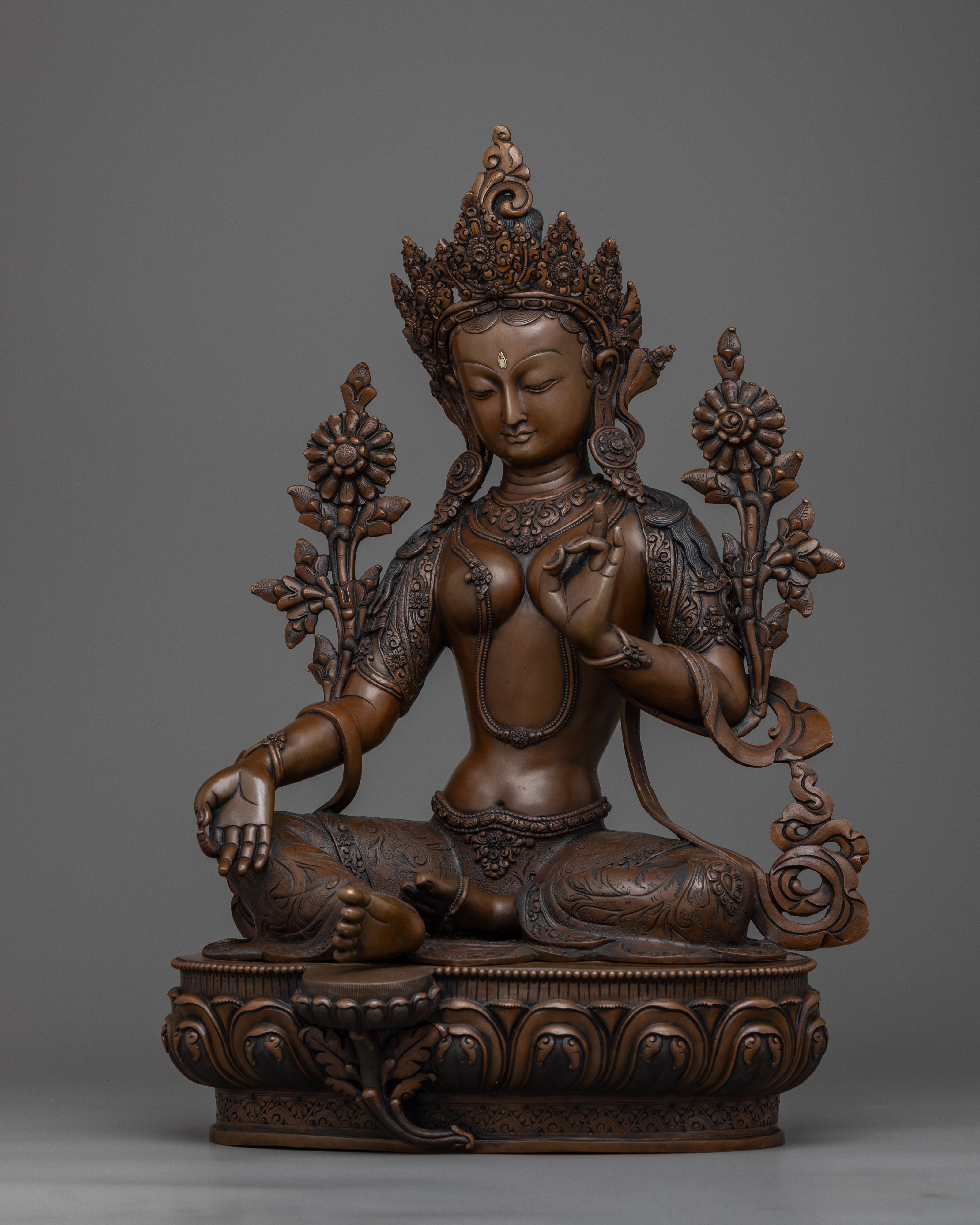 Premium Green Tara Outdoor Copper Sculpture | Invite Benevolence