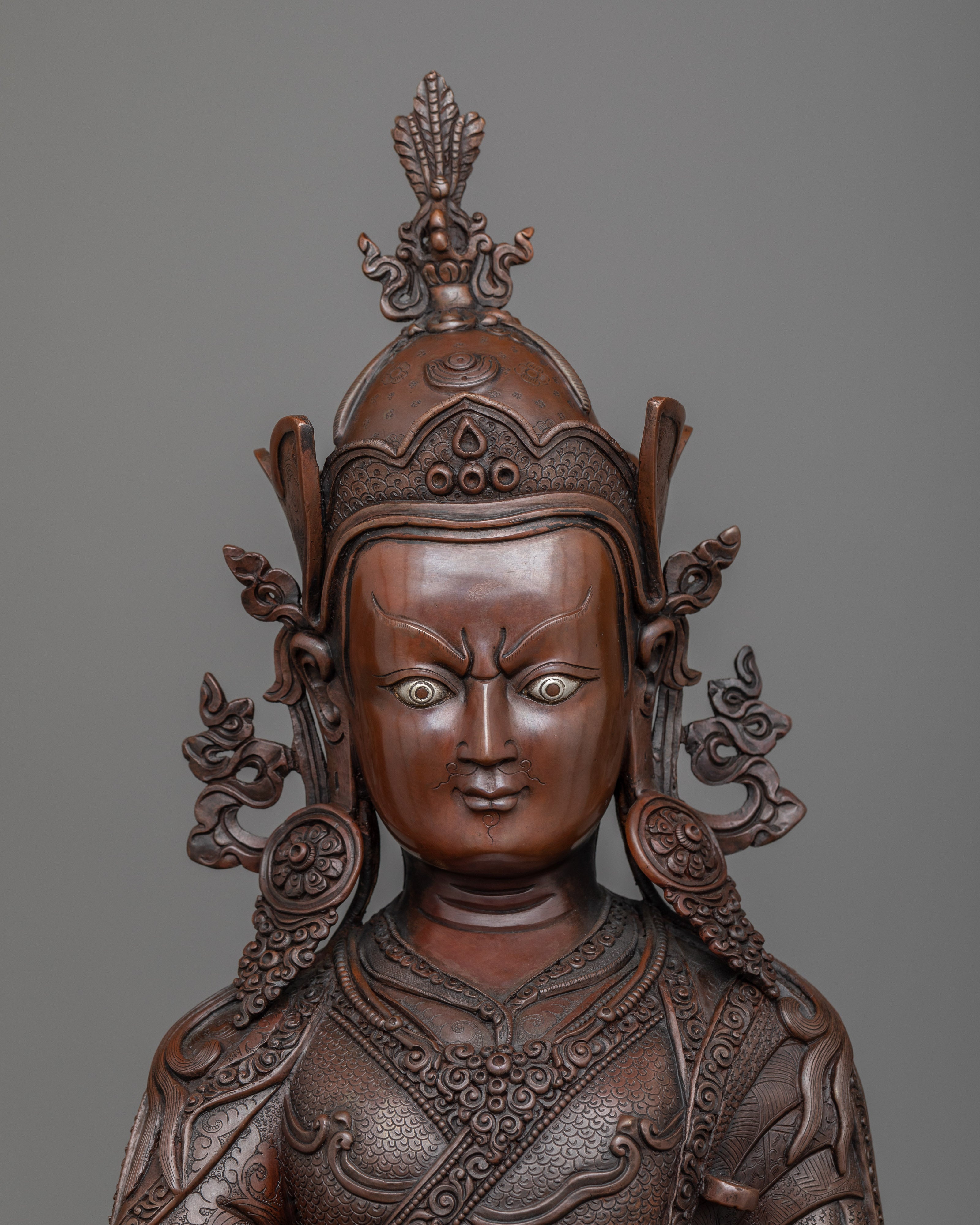 Guru Rinpoche Oxidized Copper Statue | Premium Quality Copper Sculptures From Nepal