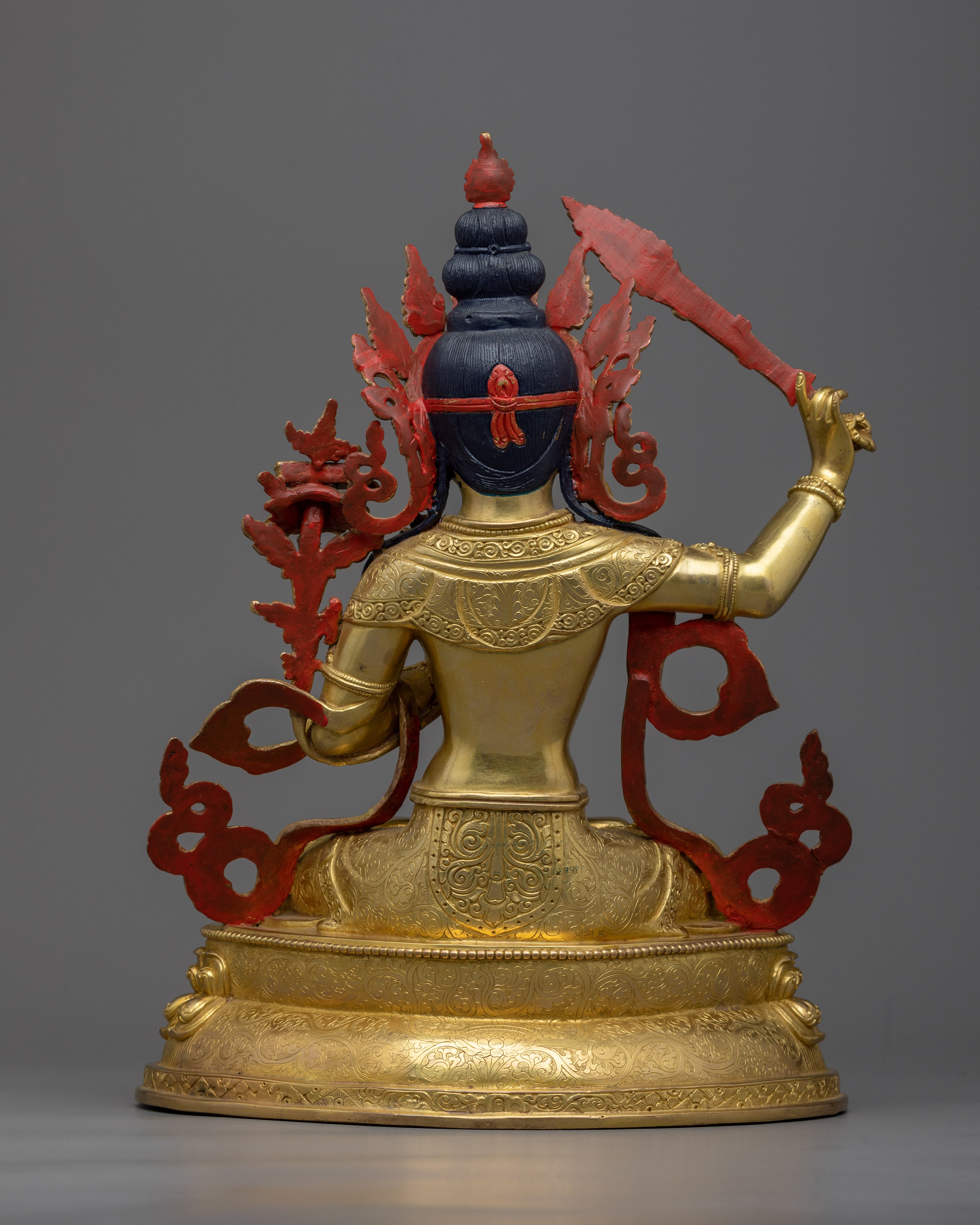 Praise to manjushri with our Gold Gilded Statue | Adorn Your Space with Our Sculpture
