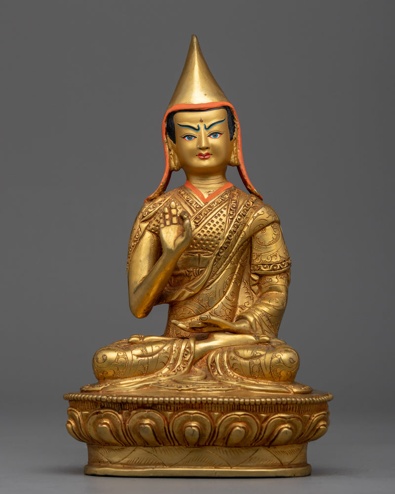 Lama Tsongkhapa Disciple on The Right side and Left Side | Tsongkhapa Statue Set