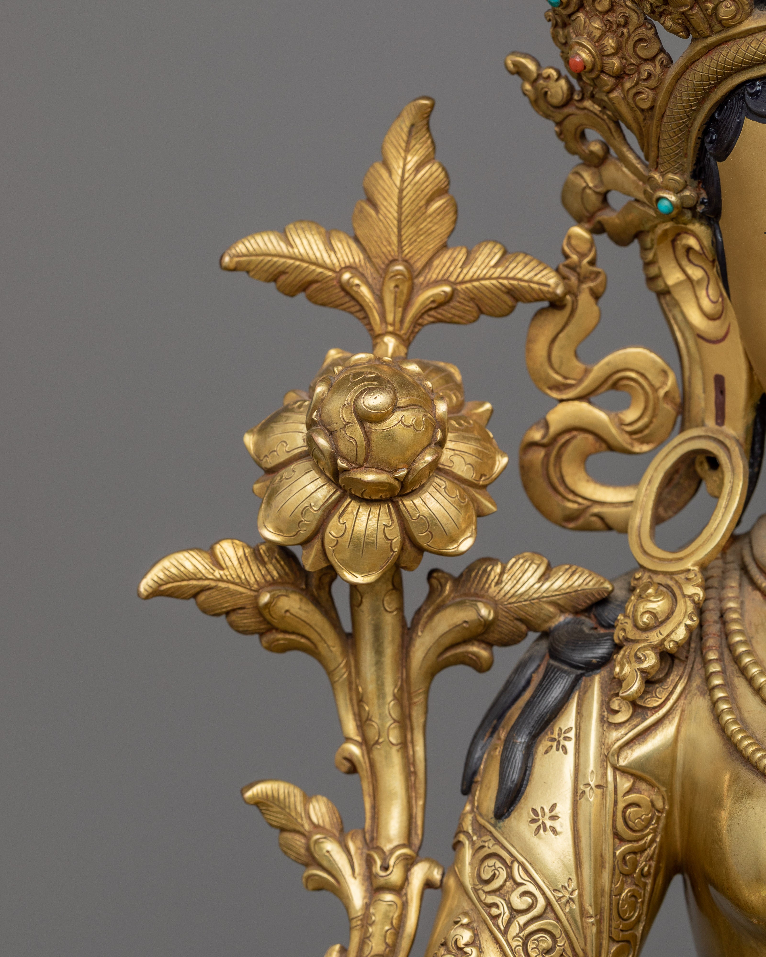 Green Tara Buddhist Goddess Statue | Compassionate Female Buddha