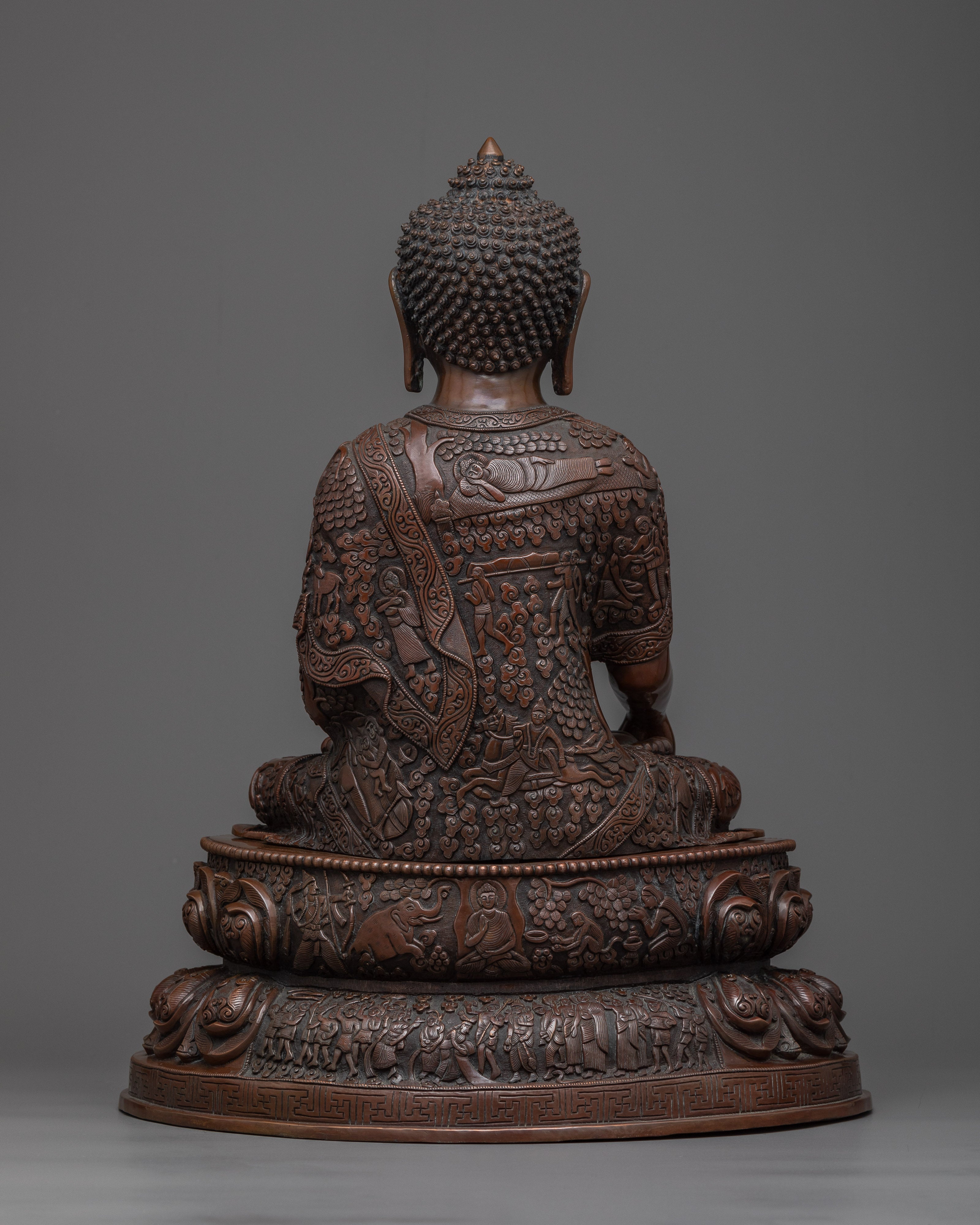 Shakyamuni Buddha Statue 17 Inch | Handmade Copper Body Figurine