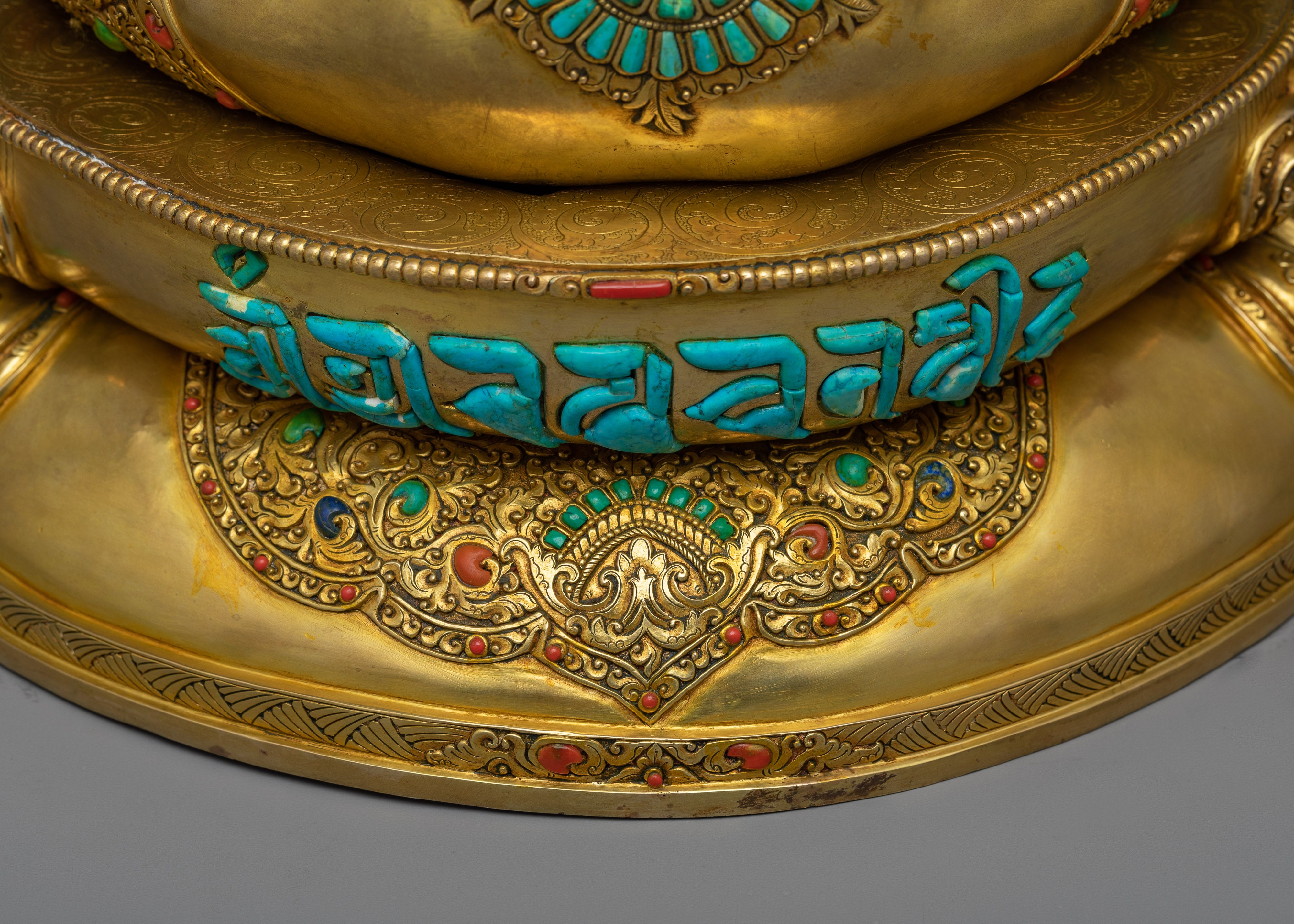 Manjushri Bodhisattva Gold Statue | Traditional Himalayan Art of Wisdom Deity