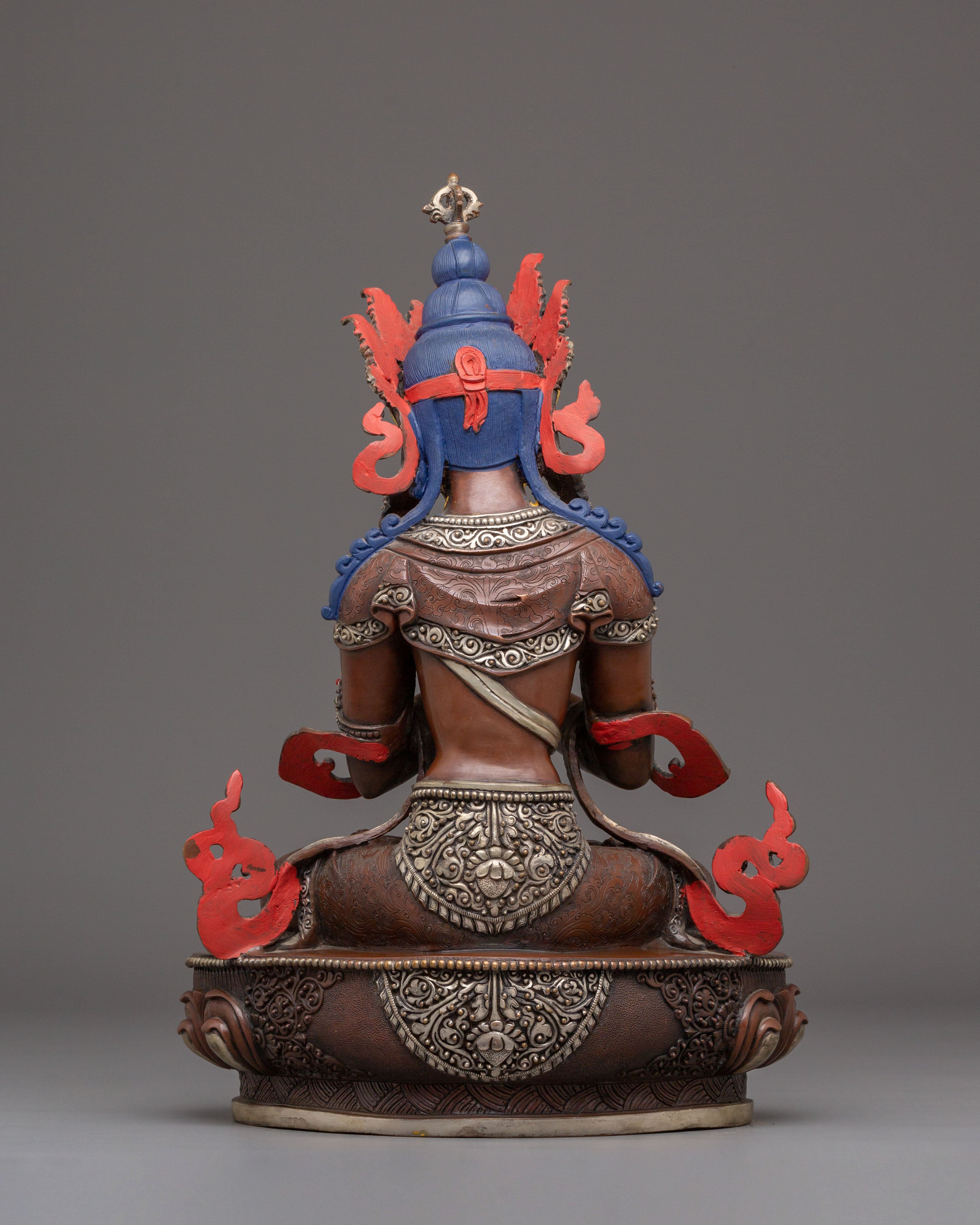 Peaceful Copper Statue of Buddha Vajradhara | Spiritual Meditation Decor