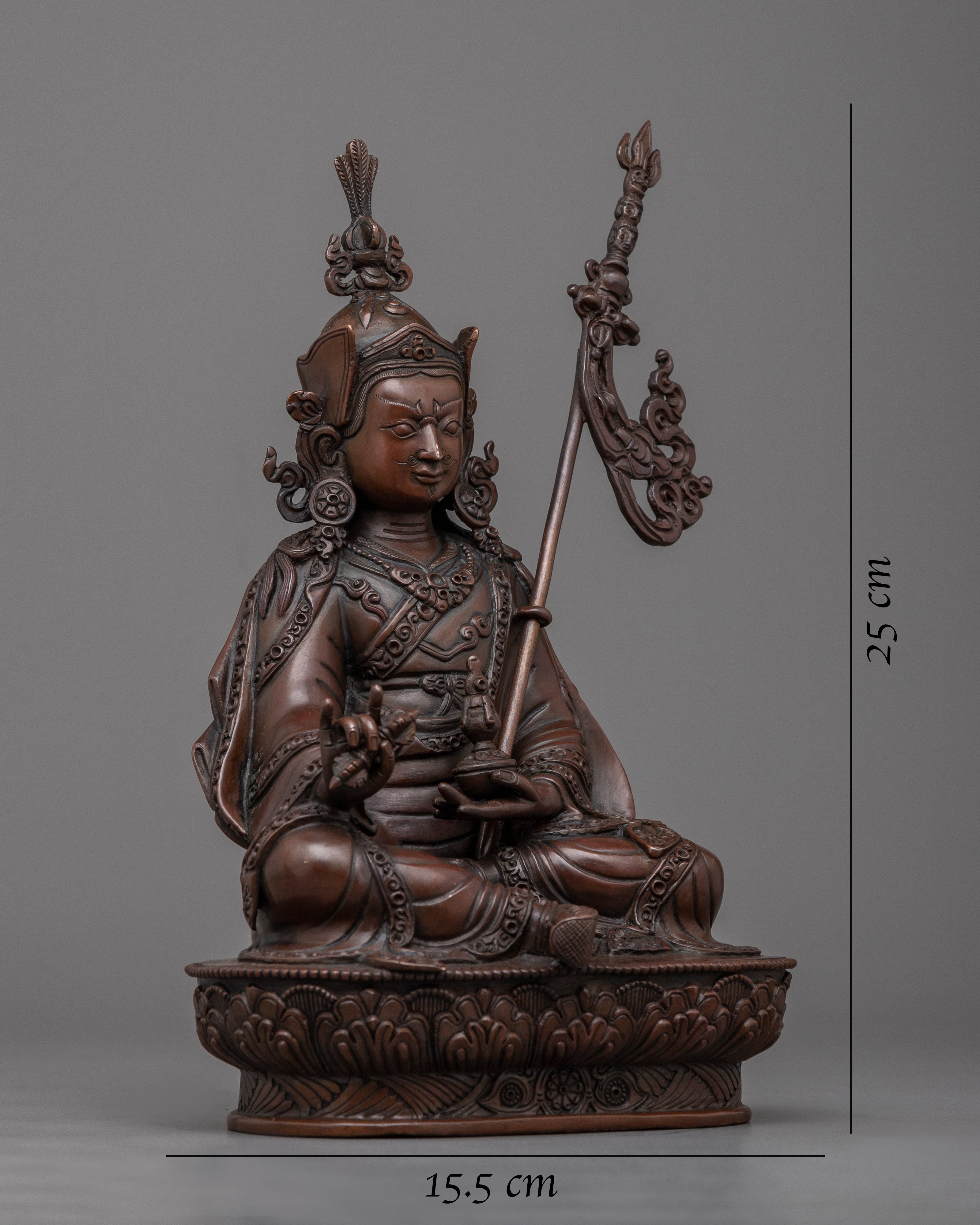 Embrace Divine Wisdom with our Guru Padma Jungne Copper Statue | A Sacred Masterpiece