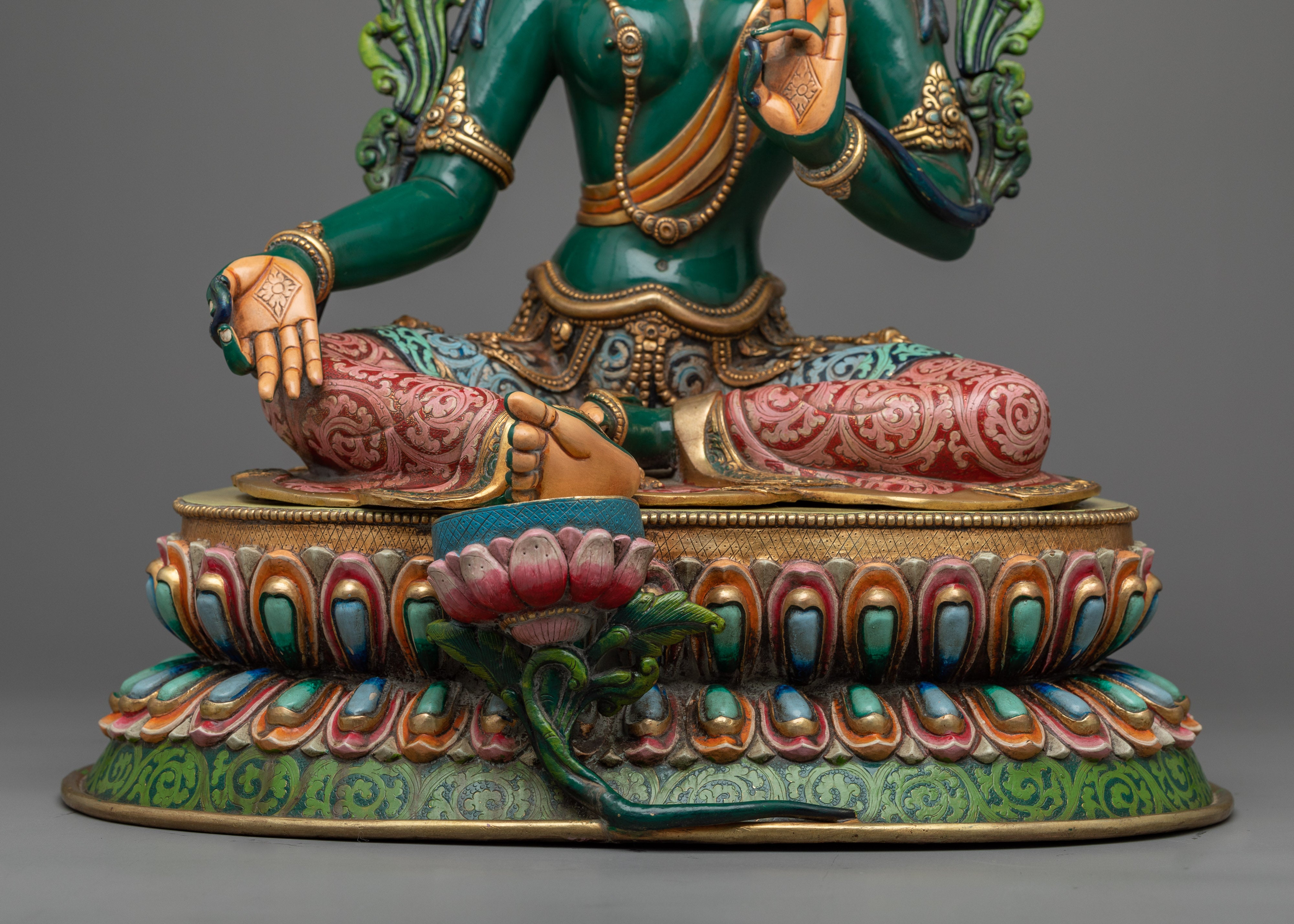 Experience Divine Compassion with our Green Tara Artwork | Himalayan Artcraft