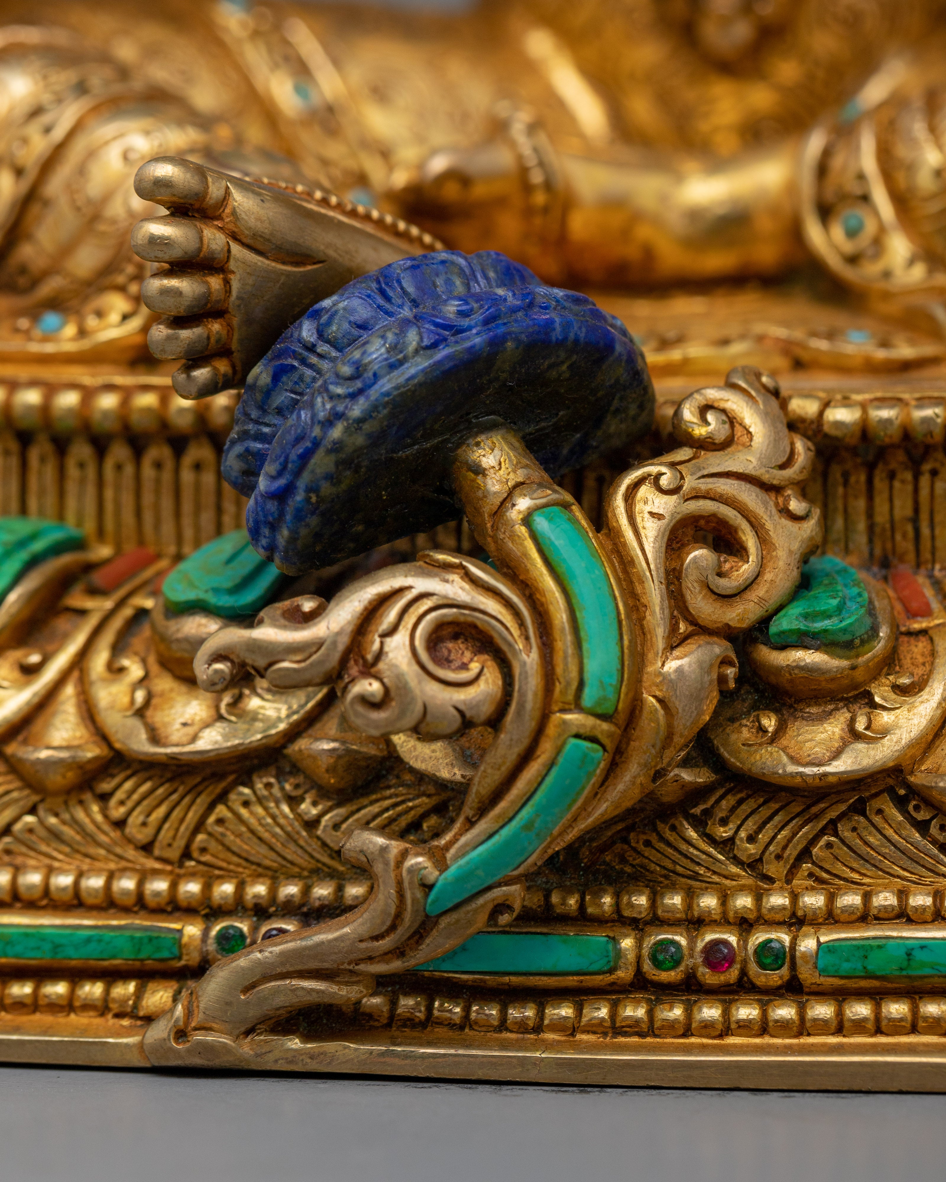 Green Tara Gold Gilded Statue | Experience Divine Compassion