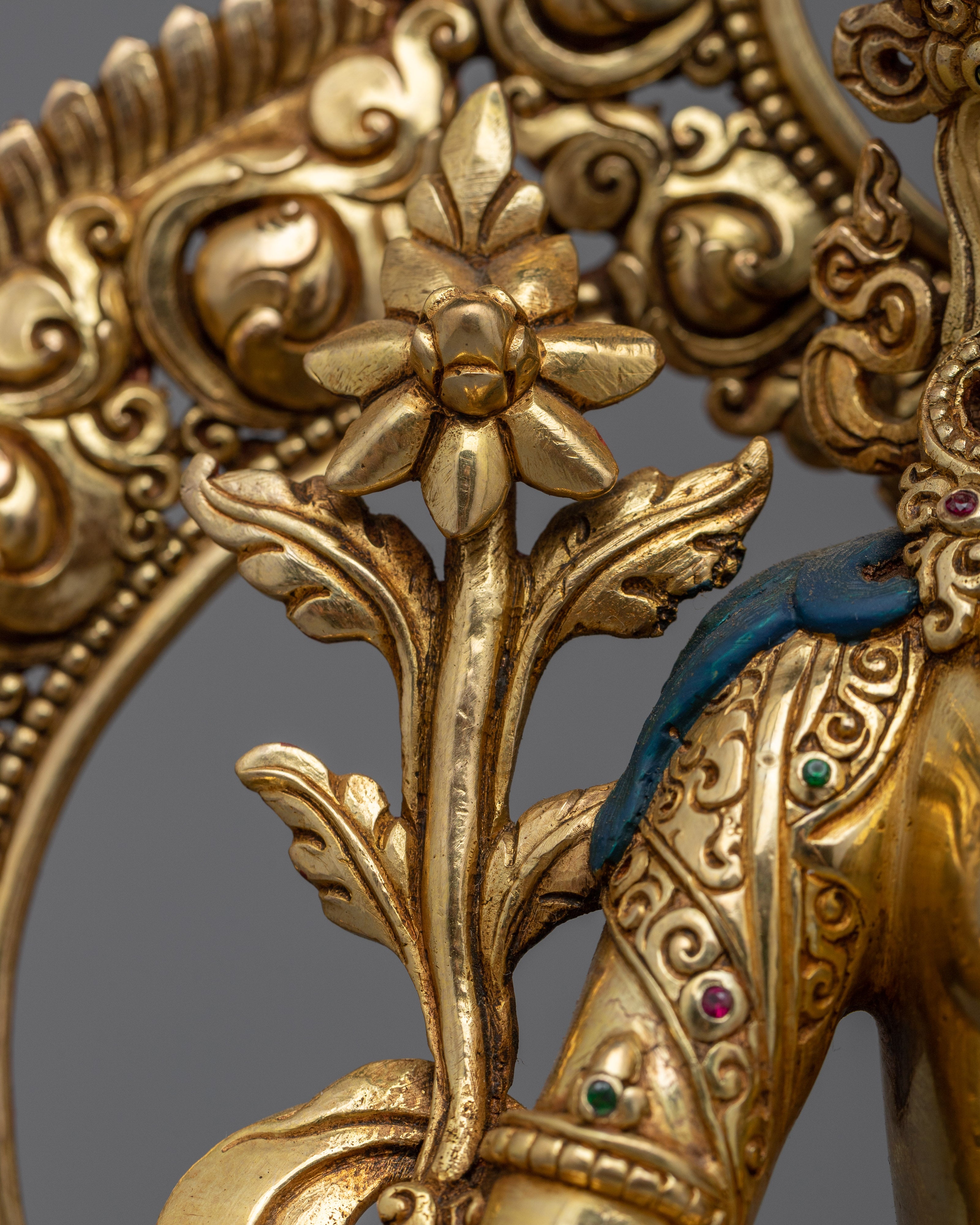 Gold-Gilded Green Tara Statue | Experience Divine Compassion