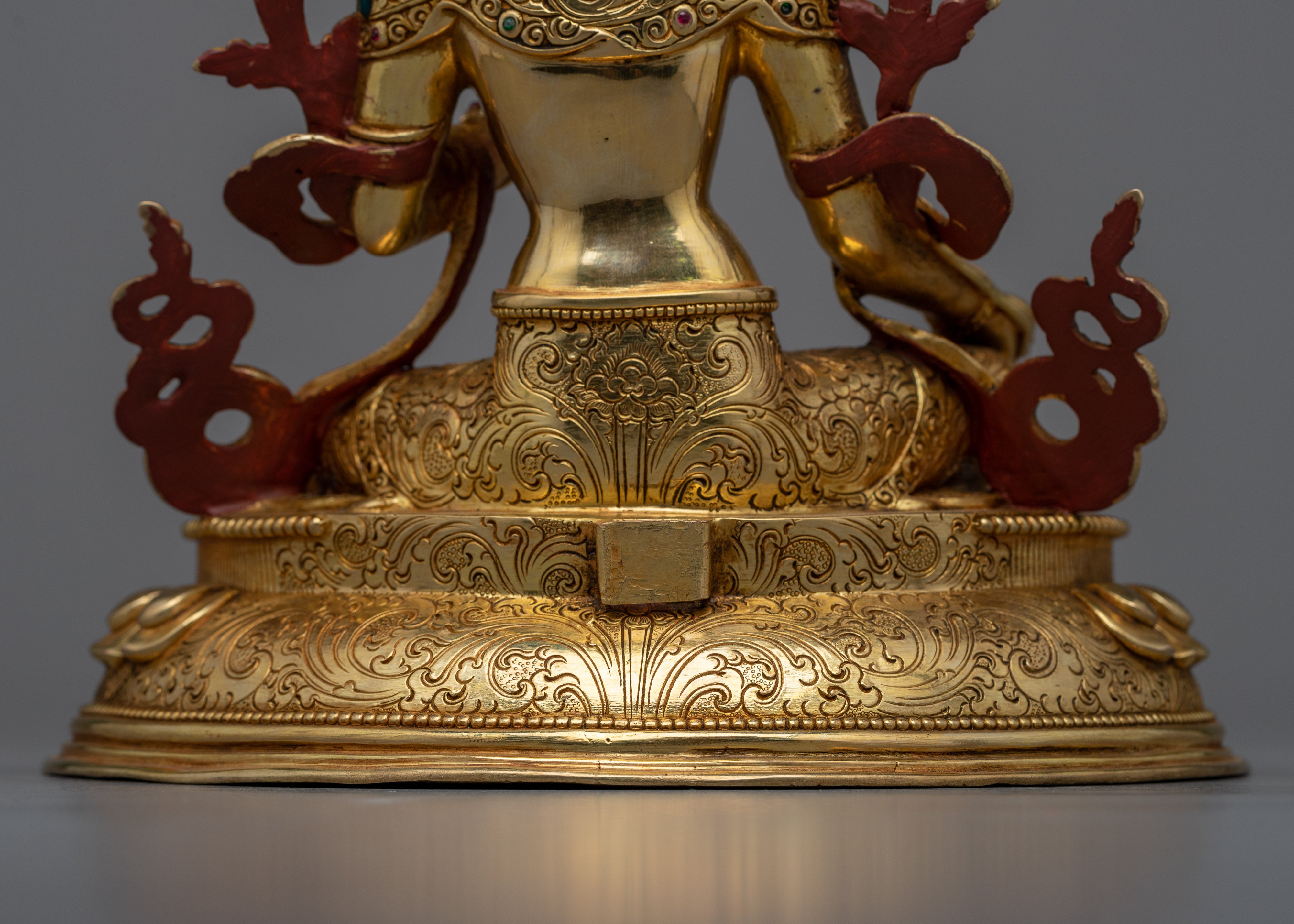 Gold-Gilded Green Tara Statue | Experience Divine Compassion