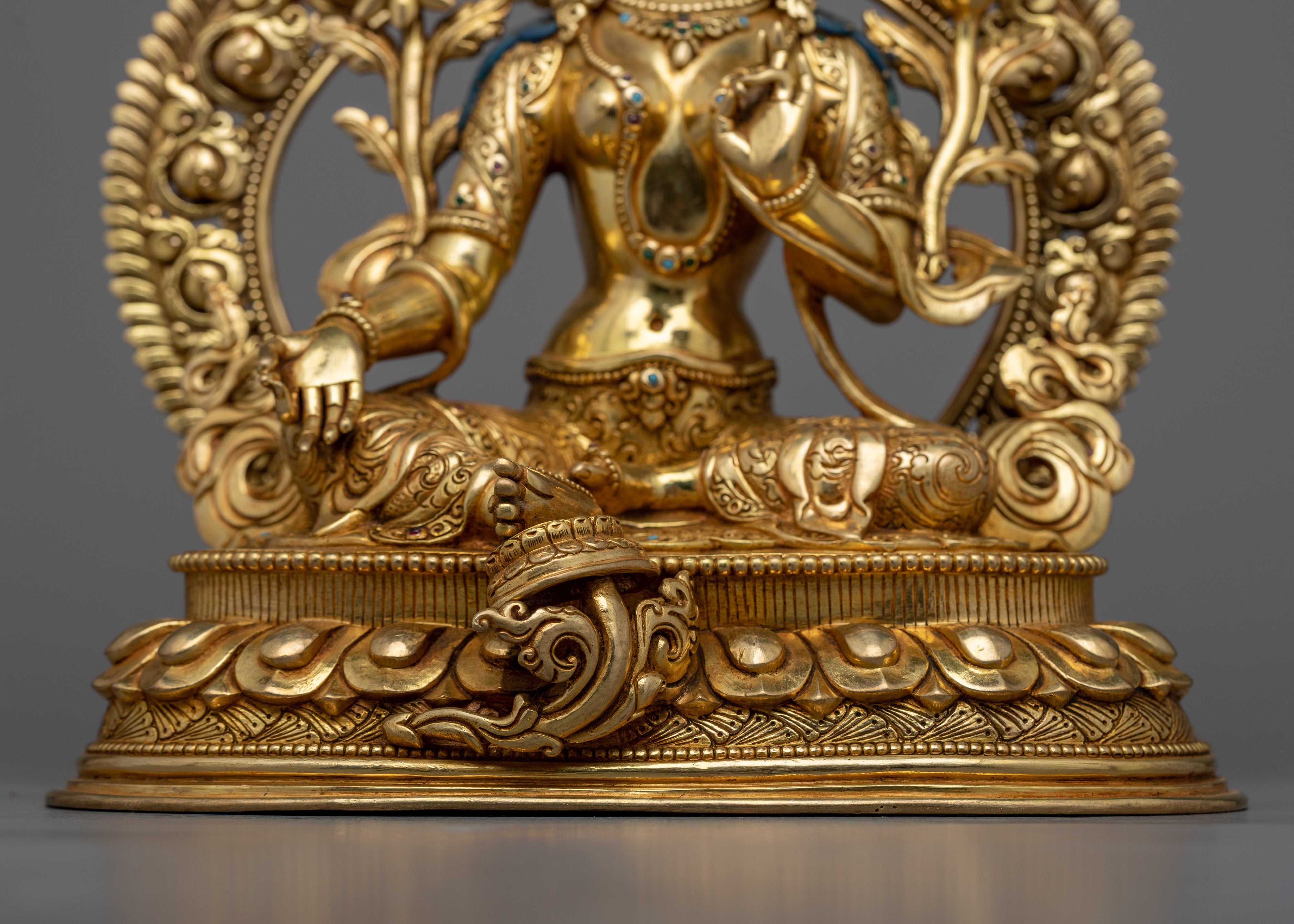Gold-Gilded Green Tara Statue | Experience Divine Compassion