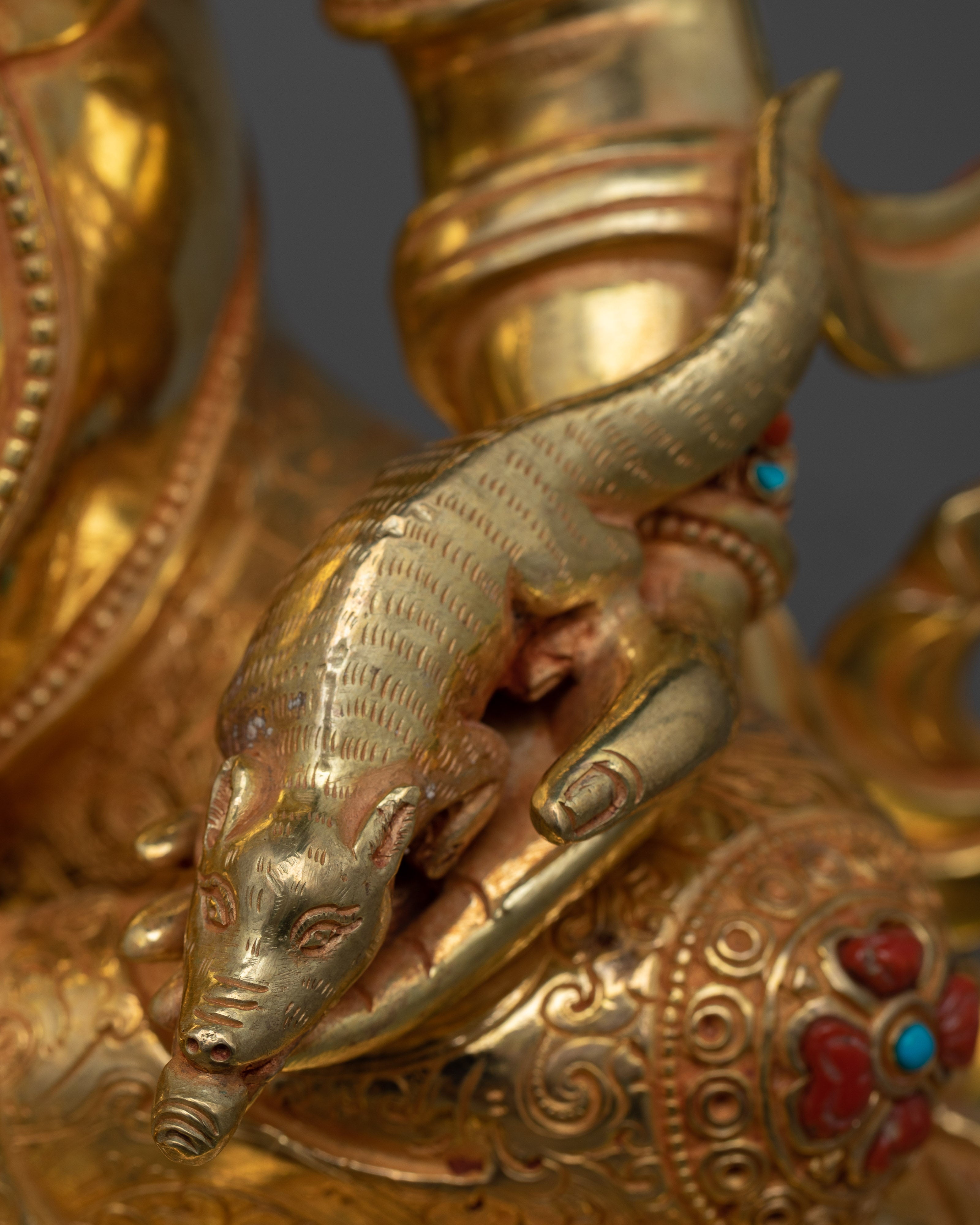 Dzambhala Gold Gilded Statue | Invite Prosperity with Lord Jambhala