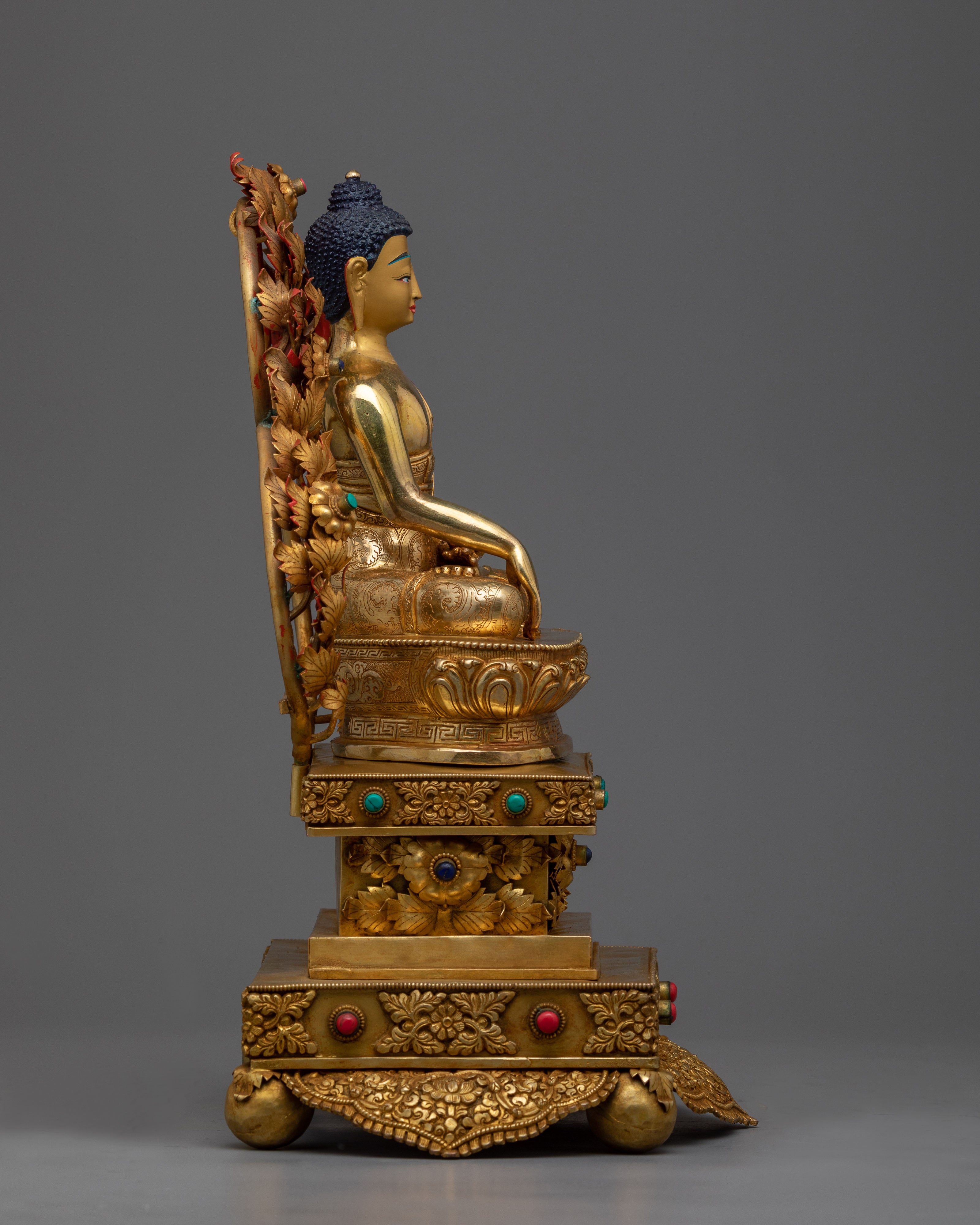 Shakyamuni Buddha on Throne Statue | Imbibe Serenity